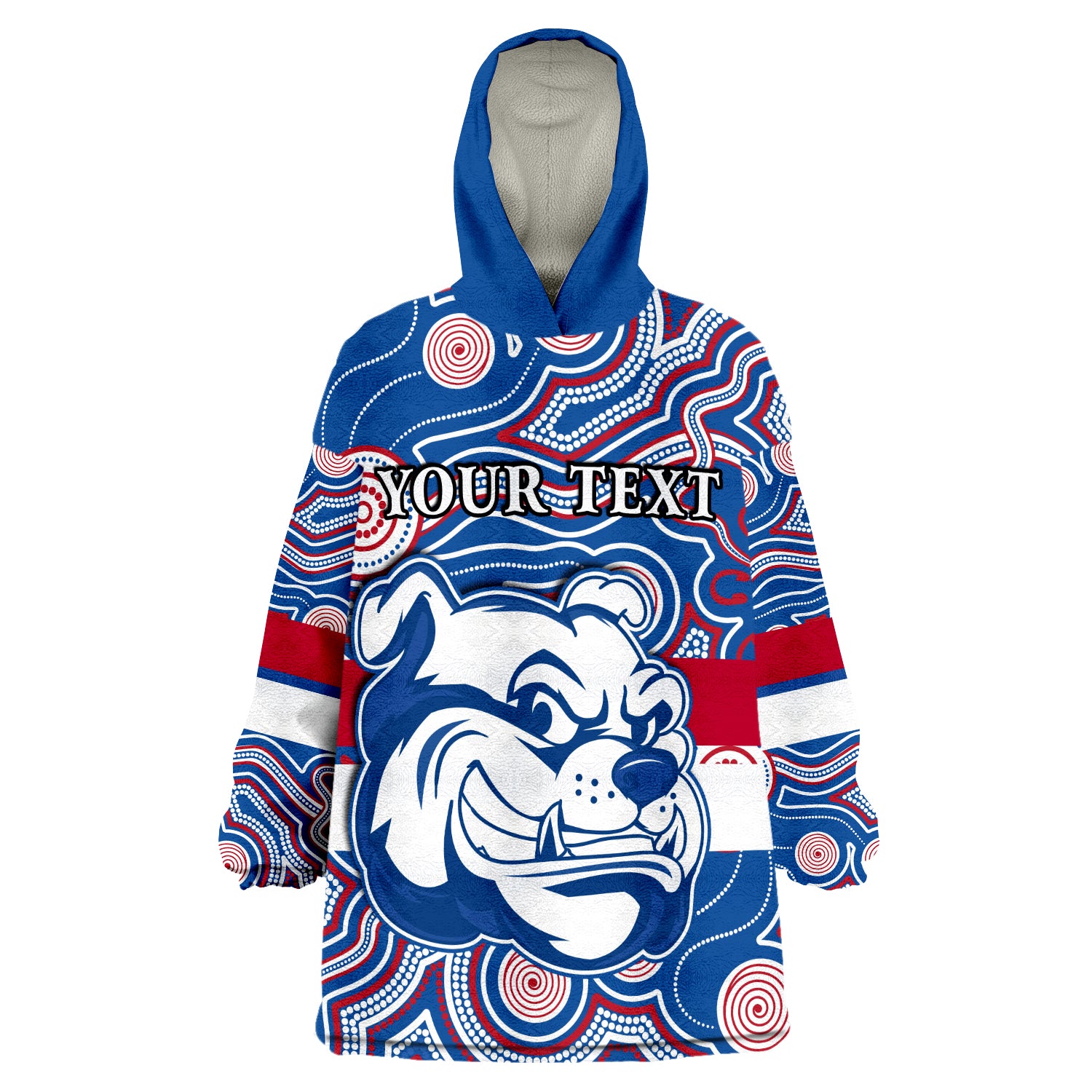 (Custom Personalised) Bulldogs Champion 2022 Western Indigenous Always Proud Wearable Blanket Hoodie - Vibe Hoodie Shop