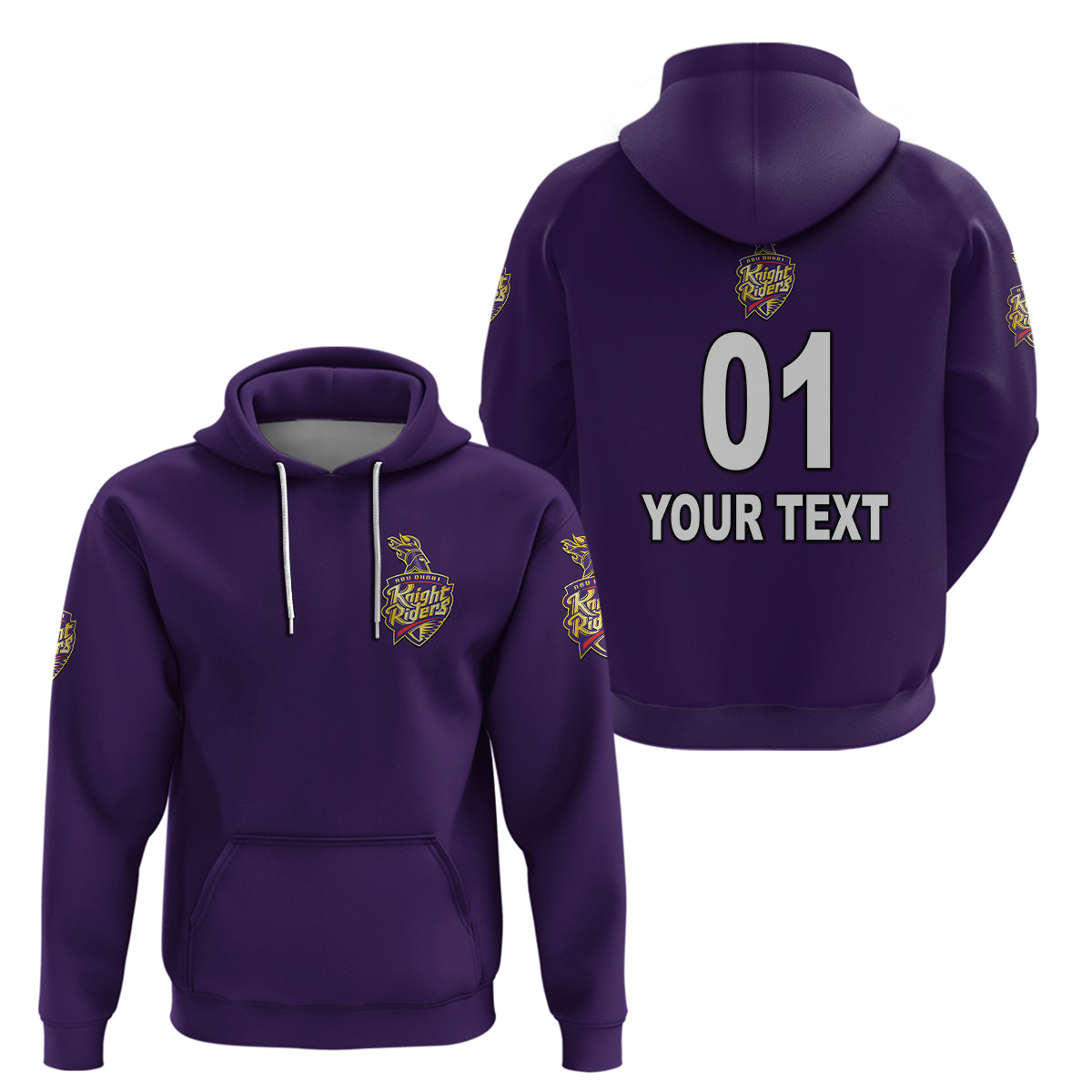 (Custom Personalised) Abu Dhabi Knight Riders ILT20 ADKR Cricket Simplified Vibes - Purple Hoodie LT8 - Vibe Hoodie Shop