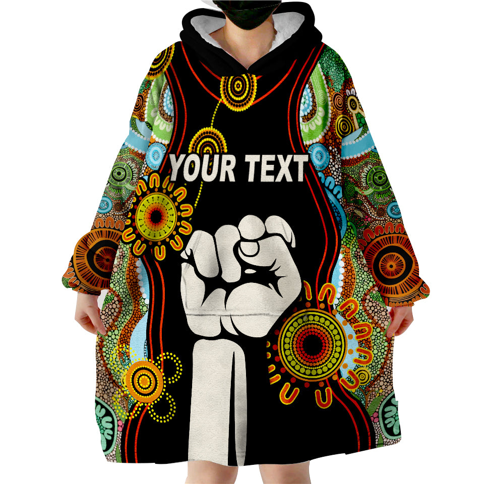 (Custom Personalised) NAIDOC 2022 Proud History of Getting Up Standing Up and Showing Up Wearable Blanket Hoodie - Vibe Hoodie Shop