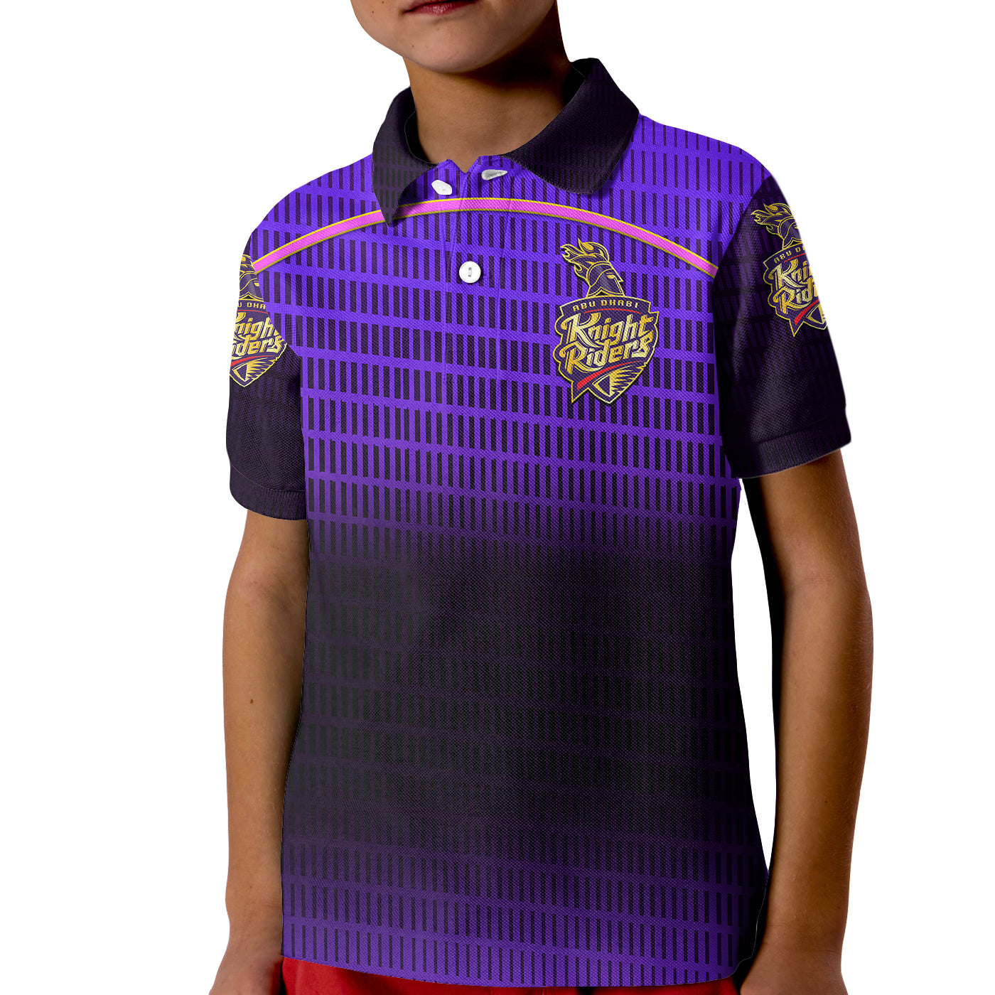 (Custom Personalised) Abu Dhabi Knight Riders ILT20 ADKR Cricket Simple Style Kid Polo Shirt - Vibe Hoodie Shop