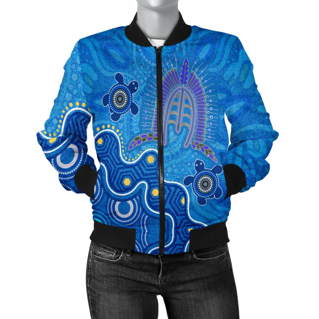 Torres Strait Women's Bomber Jacket - Dhari And Turtle - Vibe Hoodie Shop