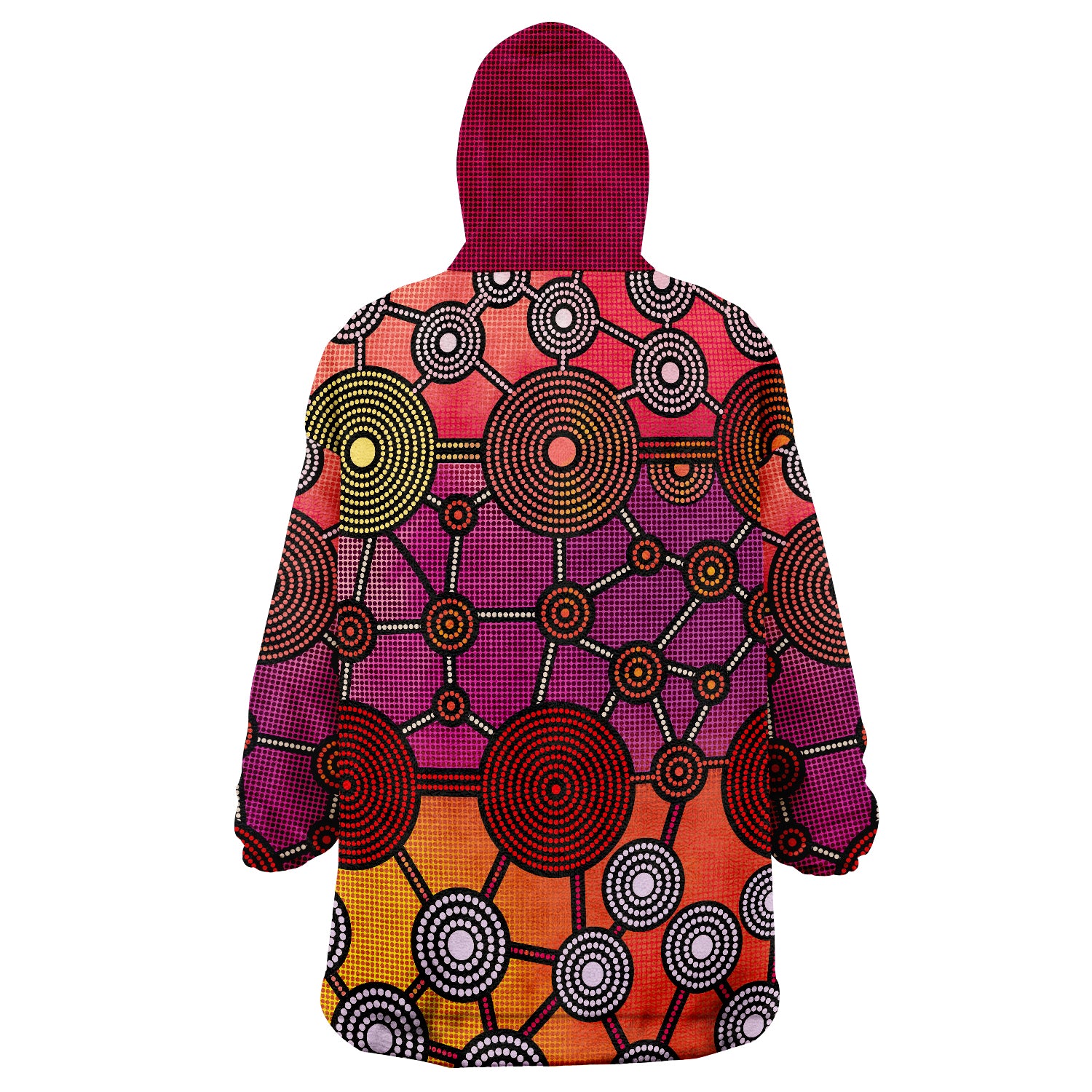 Aboriginal Dot Painting Circle Patterns Wearable Blanket Hoodie - Vibe Hoodie Shop