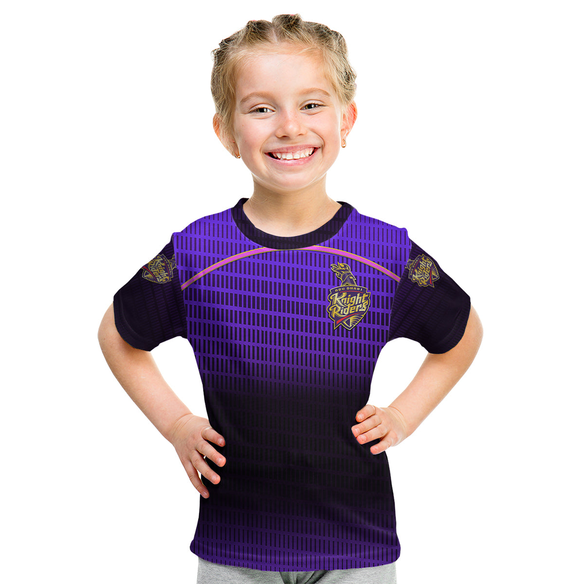 (Custom Personalised) Abu Dhabi Knight Riders ILT20 ADKR Cricket Simple Style Kid T Shirt - Vibe Hoodie Shop