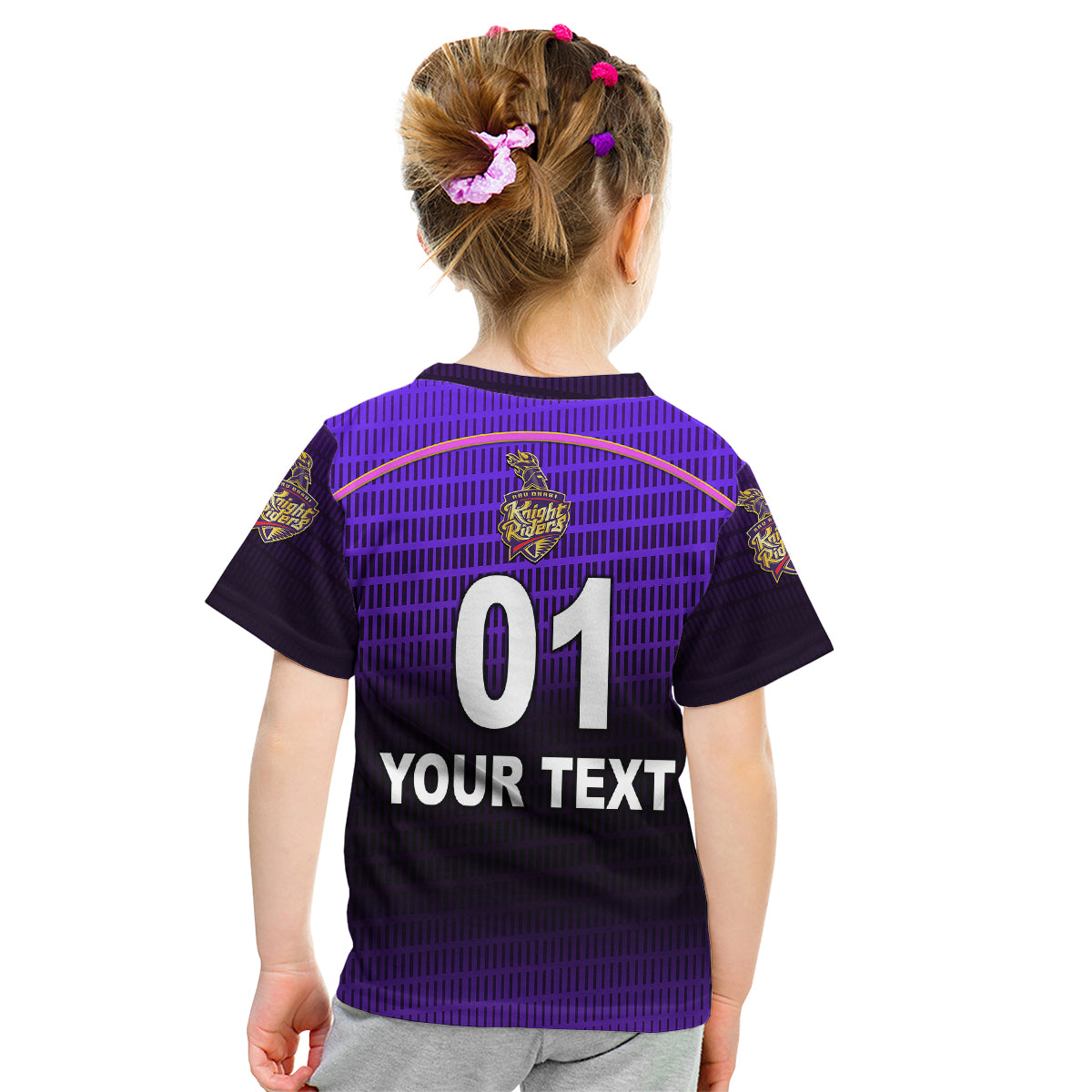 (Custom Personalised) Abu Dhabi Knight Riders ILT20 ADKR Cricket Simple Style Kid T Shirt - Vibe Hoodie Shop