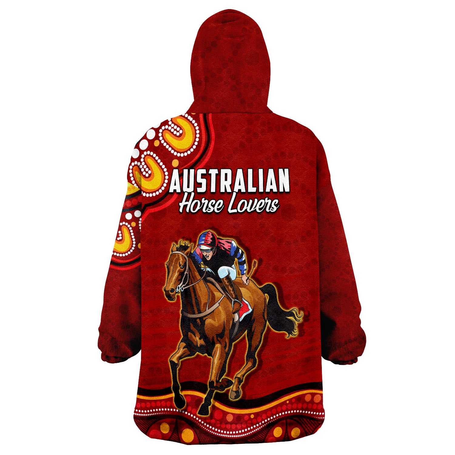 (Custom Personalised) Launceston Cup 2022 Australia Aboriginal Red Horse Lovers Wearable Blanket Hoodie - Vibe Hoodie Shop