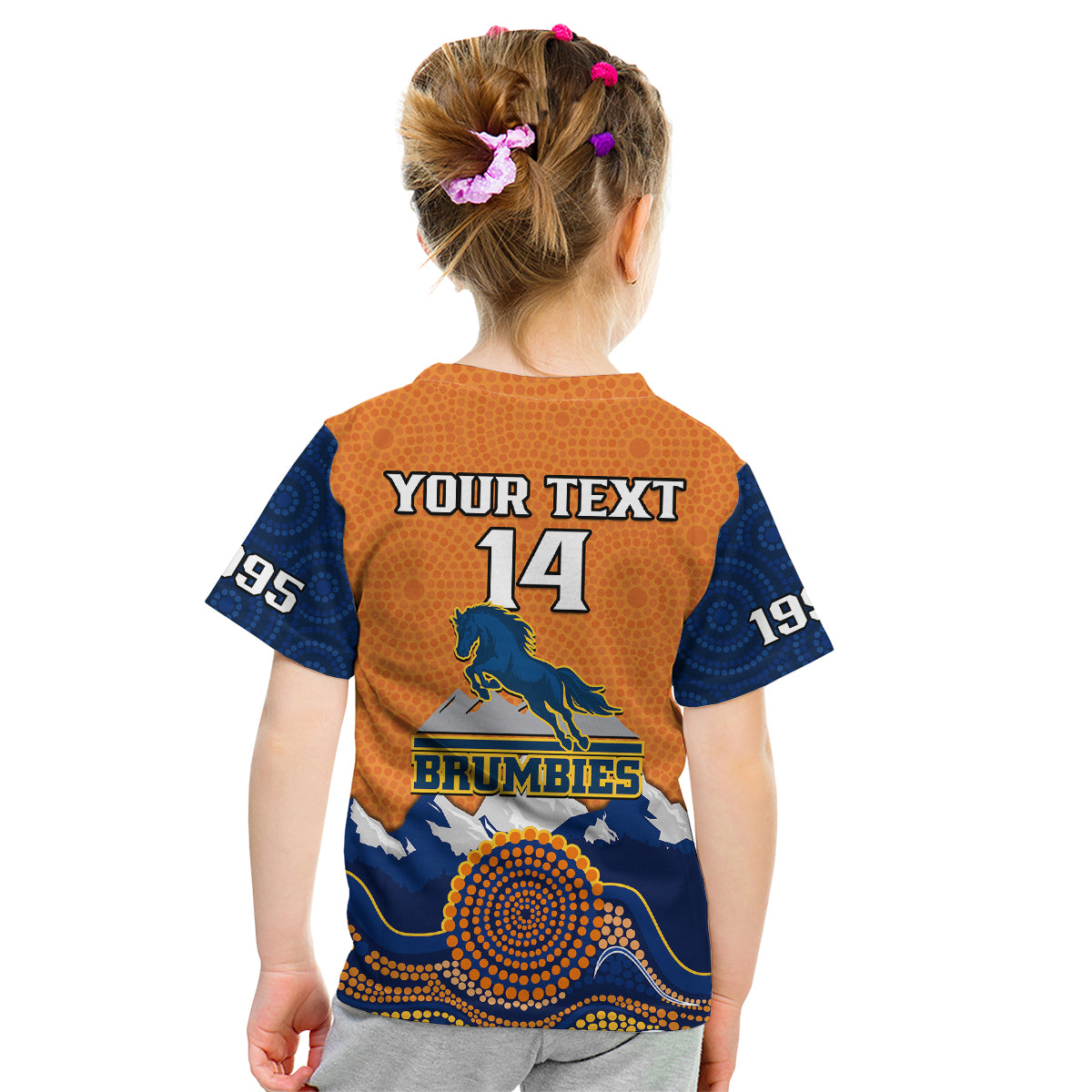 (Custom Text And Number) Brumbies Rugby 1995 Super Indigenous Version Kid T Shirt - Vibe Hoodie Shop