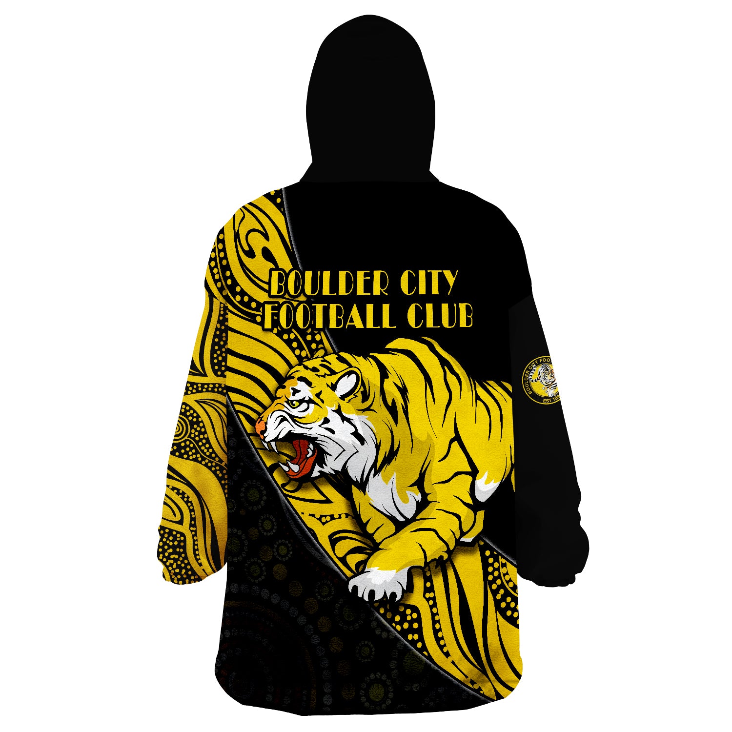 Boulder City Football Club Goldfields Football Indigenous Tigers Wearable Blanket Hoodie - Vibe Hoodie Shop