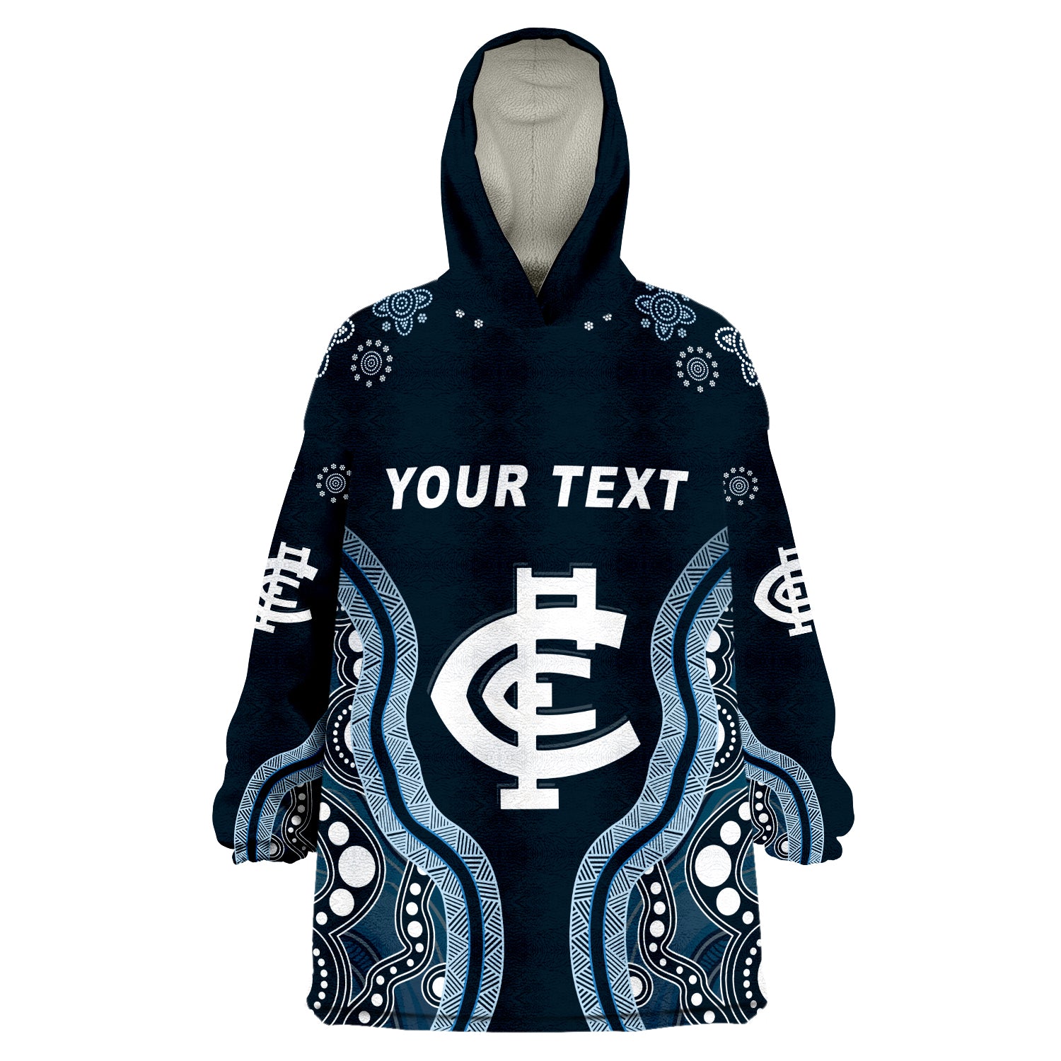 (Custom Personalised) Go Blues Simple Indigenous Wearable Blanket Hoodie - Vibe Hoodie Shop