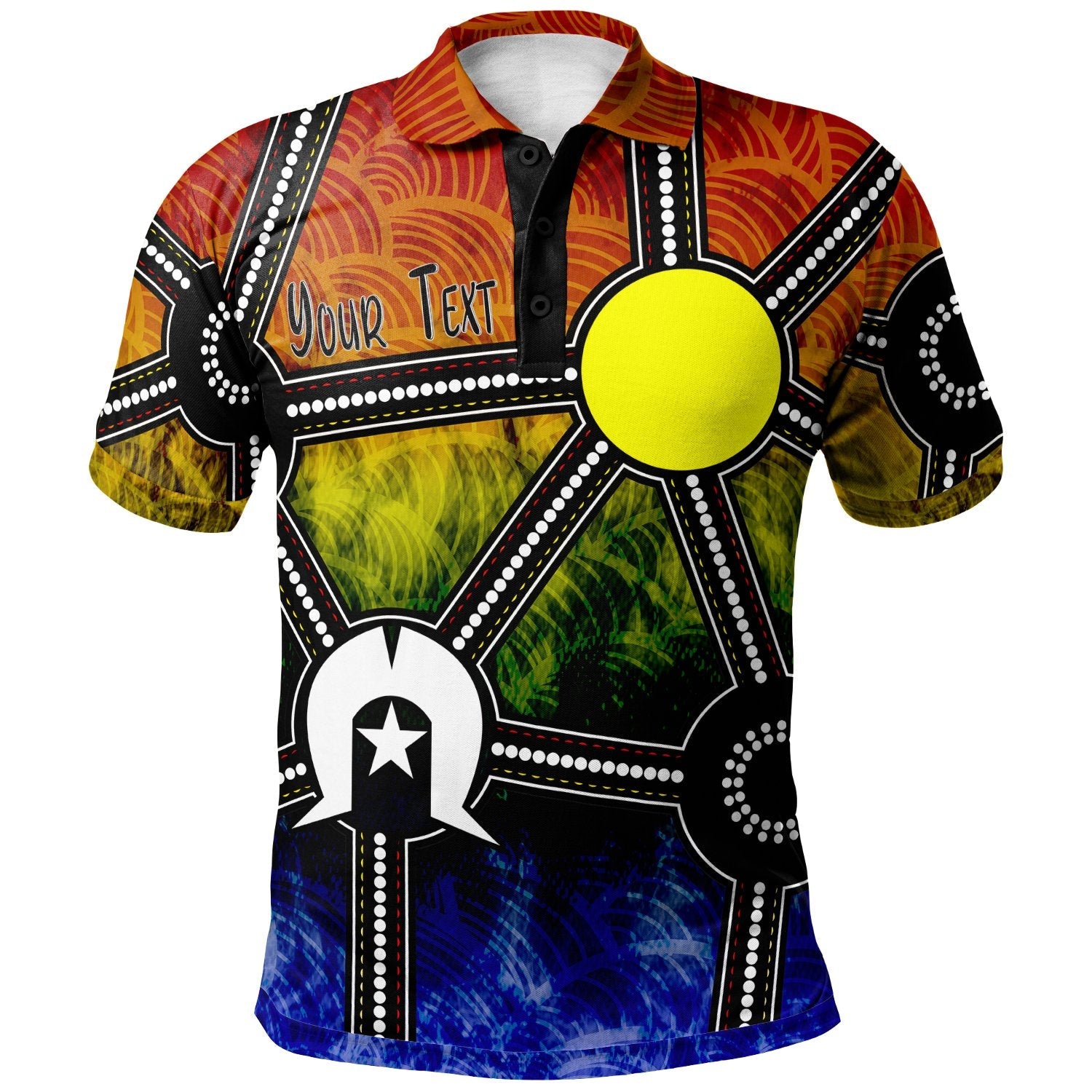 Custom NAIDOC Week 2021 Polo Shirt, Aboriginal Geometric Style - Vibe Hoodie Shop