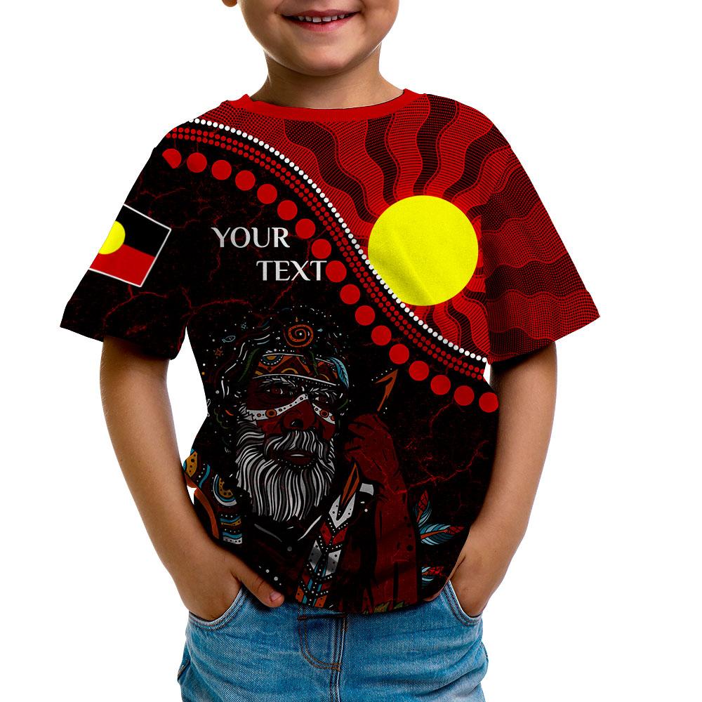 Custom Aboriginal T shirts Kid - Indigenous People And Sun - Vibe Hoodie Shop