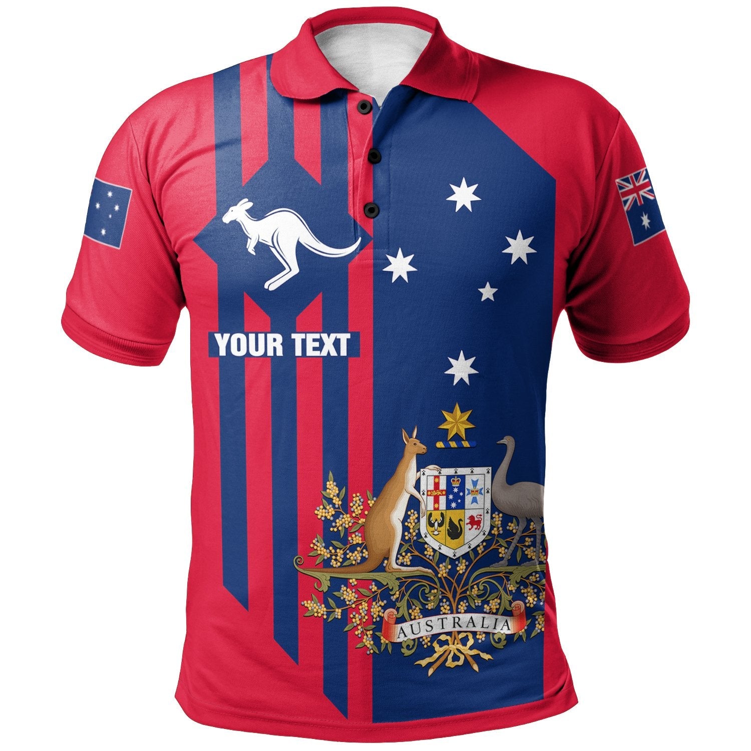 Custom Polo Shirt - Australia Kangaroo Sign - Vibe Hoodie Shop