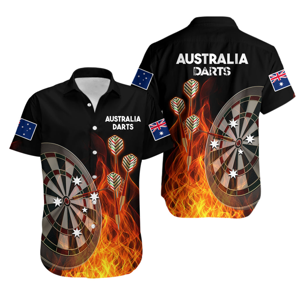 Australia Darts Fire Burning Black Style Hawaiian Shirt - Vibe Hoodie Shop