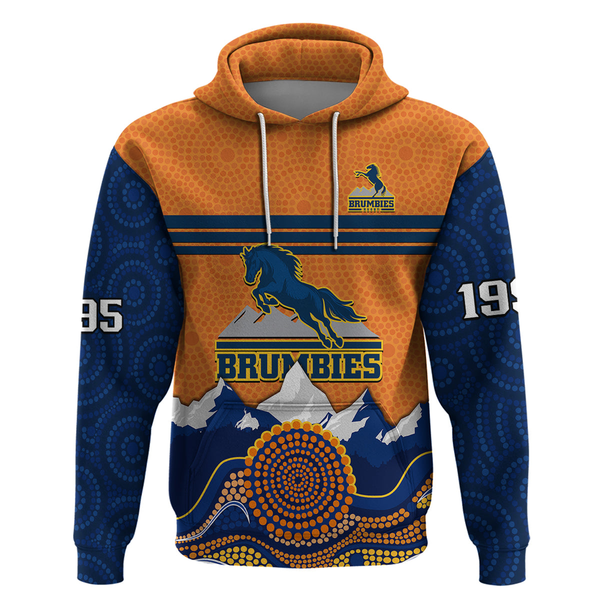 (Custom Text And Number) Brumbies Rugby 1995 Super Indigenous Version Hoodie - Vibe Hoodie Shop