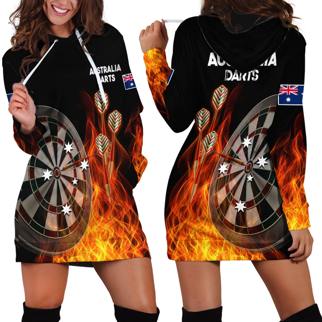 Australia Darts Fire Burning Black Style Hoodie Dress - Vibe Hoodie Shop