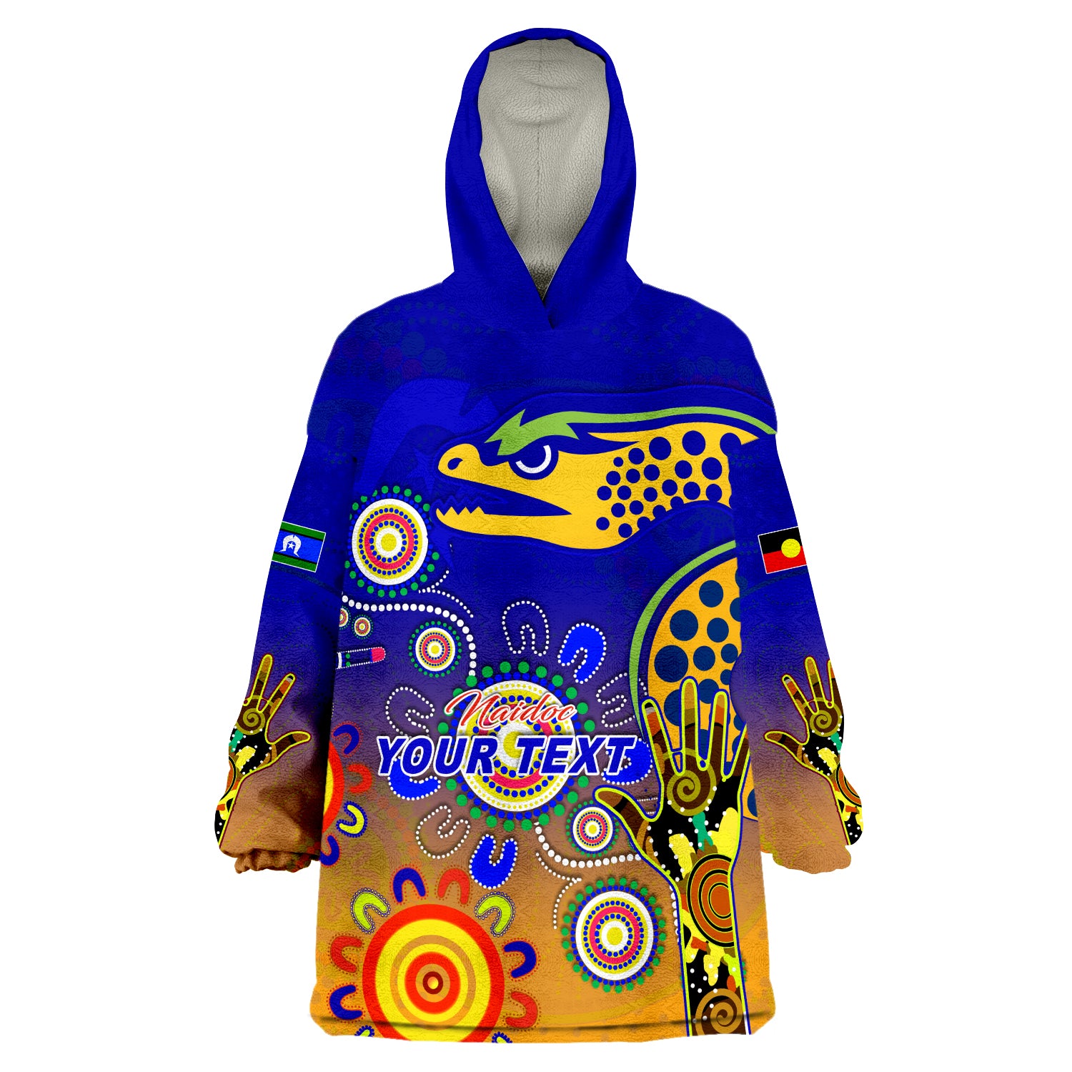 (Custom Personalised) NAIDOC Eels 2022 Wearable Blanket Hoodie - Vibe Hoodie Shop