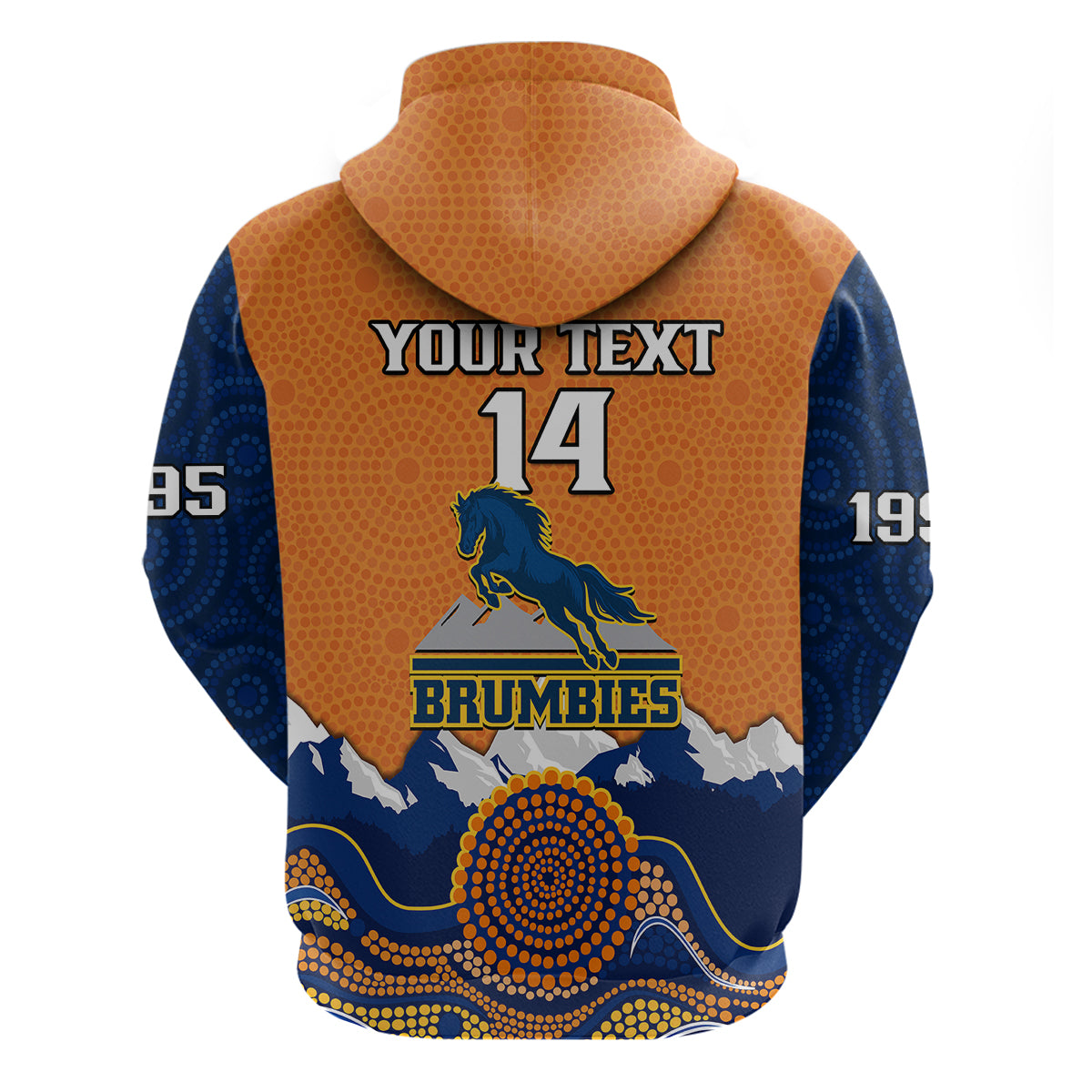 (Custom Text And Number) Brumbies Rugby 1995 Super Indigenous Version Hoodie - Vibe Hoodie Shop
