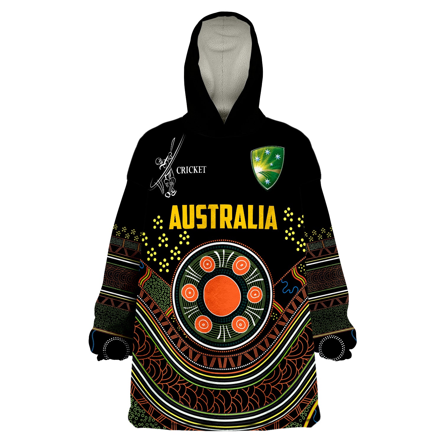 Cricket Australia Indigenous Wearable Blanket Hoodie - Vibe Hoodie Shop