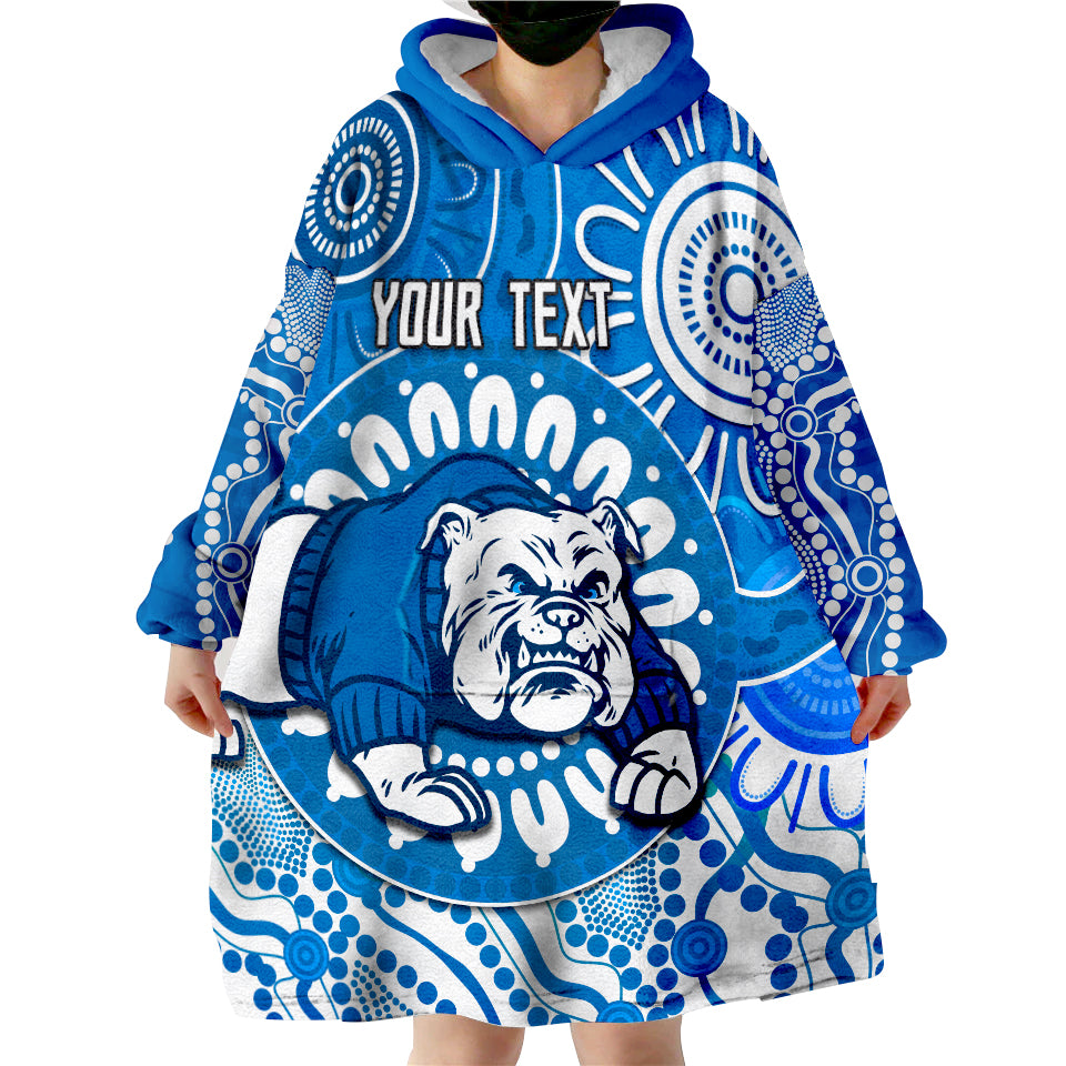 (Custom Personalised) Bulldogs Indigenous Wearable Blanket Hoodie - Vibe Hoodie Shop