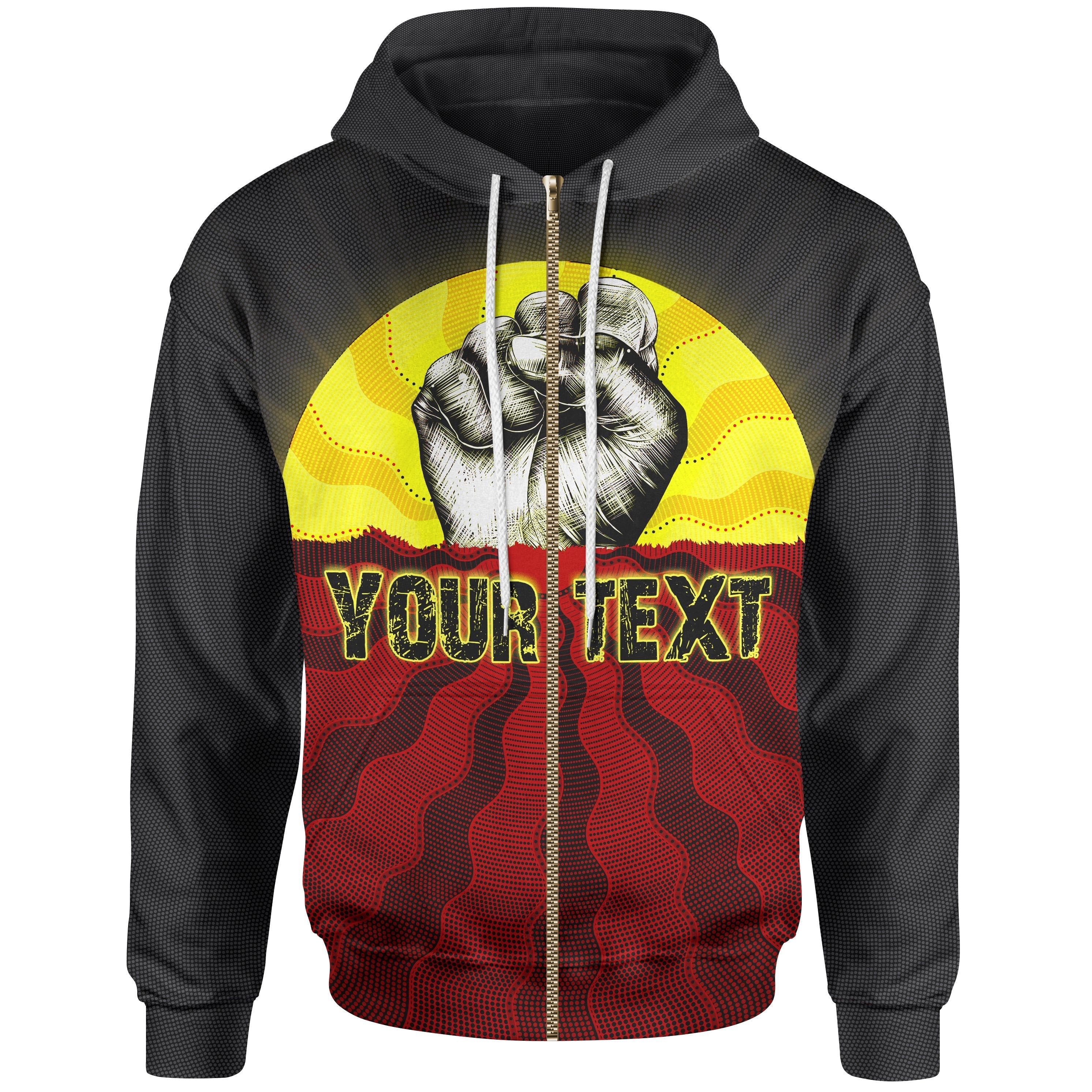 Custom Aboriginal Zip - Up Hoodie, Black Lives Matter Sun Dot Painting - Vibe Hoodie Shop