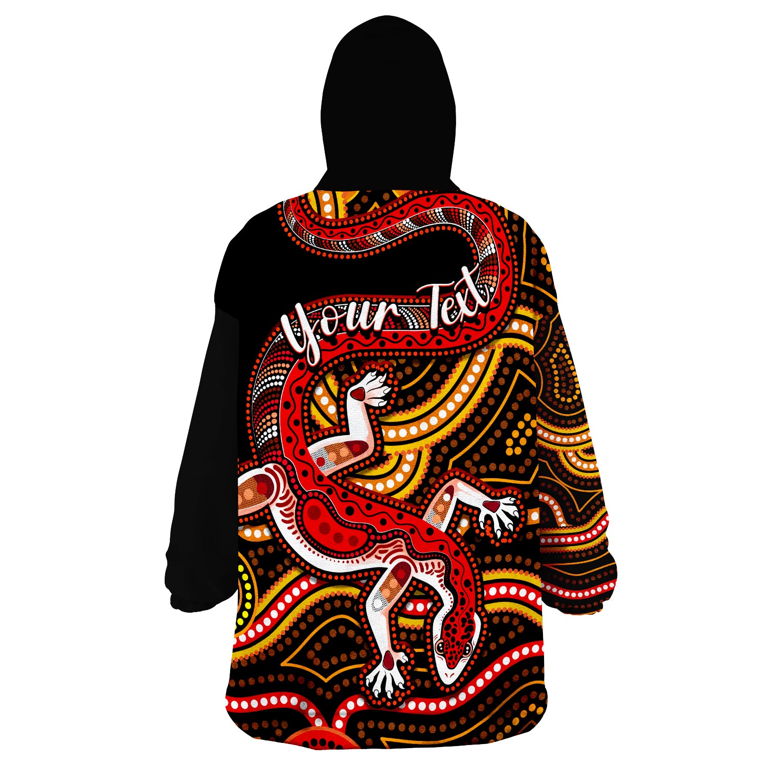 (Custom Personalised) Aboriginal Art Lizard You Are Number One Wearable Blanket Hoodie - Vibe Hoodie Shop