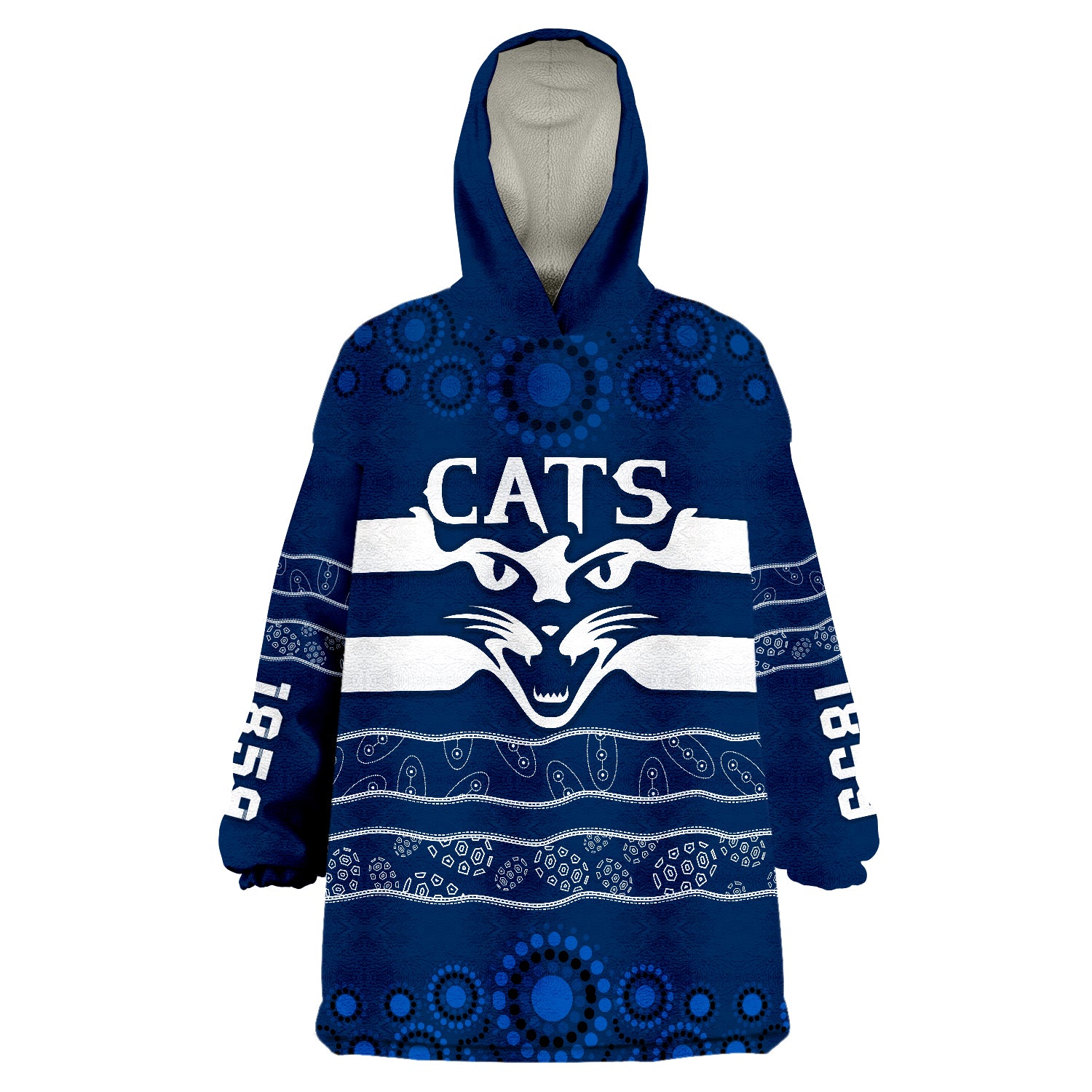 Cats Football Geelong Indigenous Wearable Blanket Hoodie - Vibe Hoodie Shop