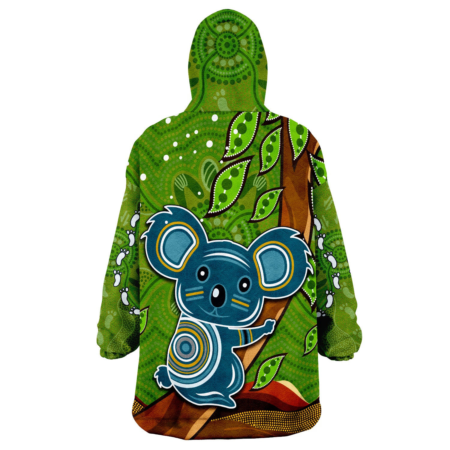 (Custom Personalised) Koala Climbing Tree Aboriginal Aussie Wearable Blanket Hoodie - Vibe Hoodie Shop