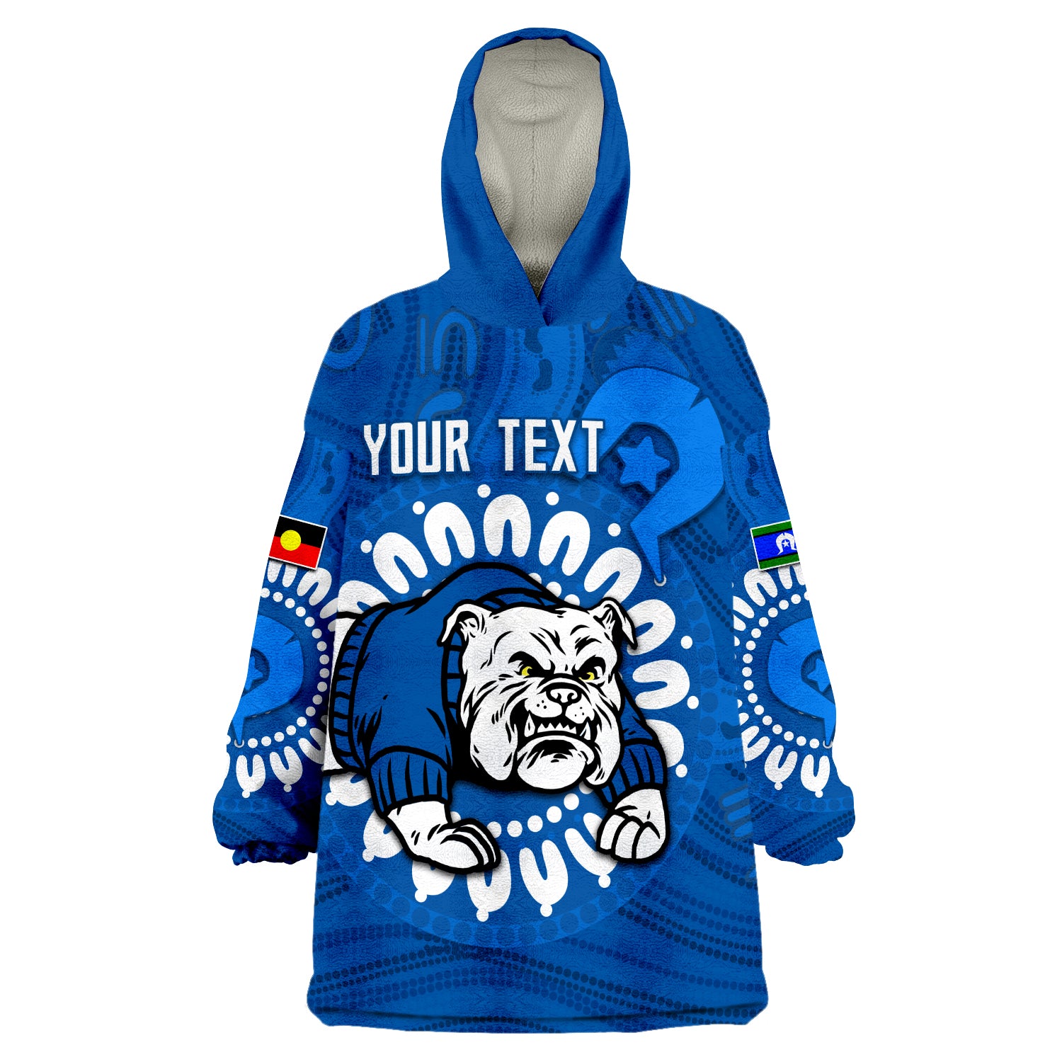 (Custom Personalised) Bulldogs NAIDOC Indigenous Wearable Blanket Hoodie - Vibe Hoodie Shop