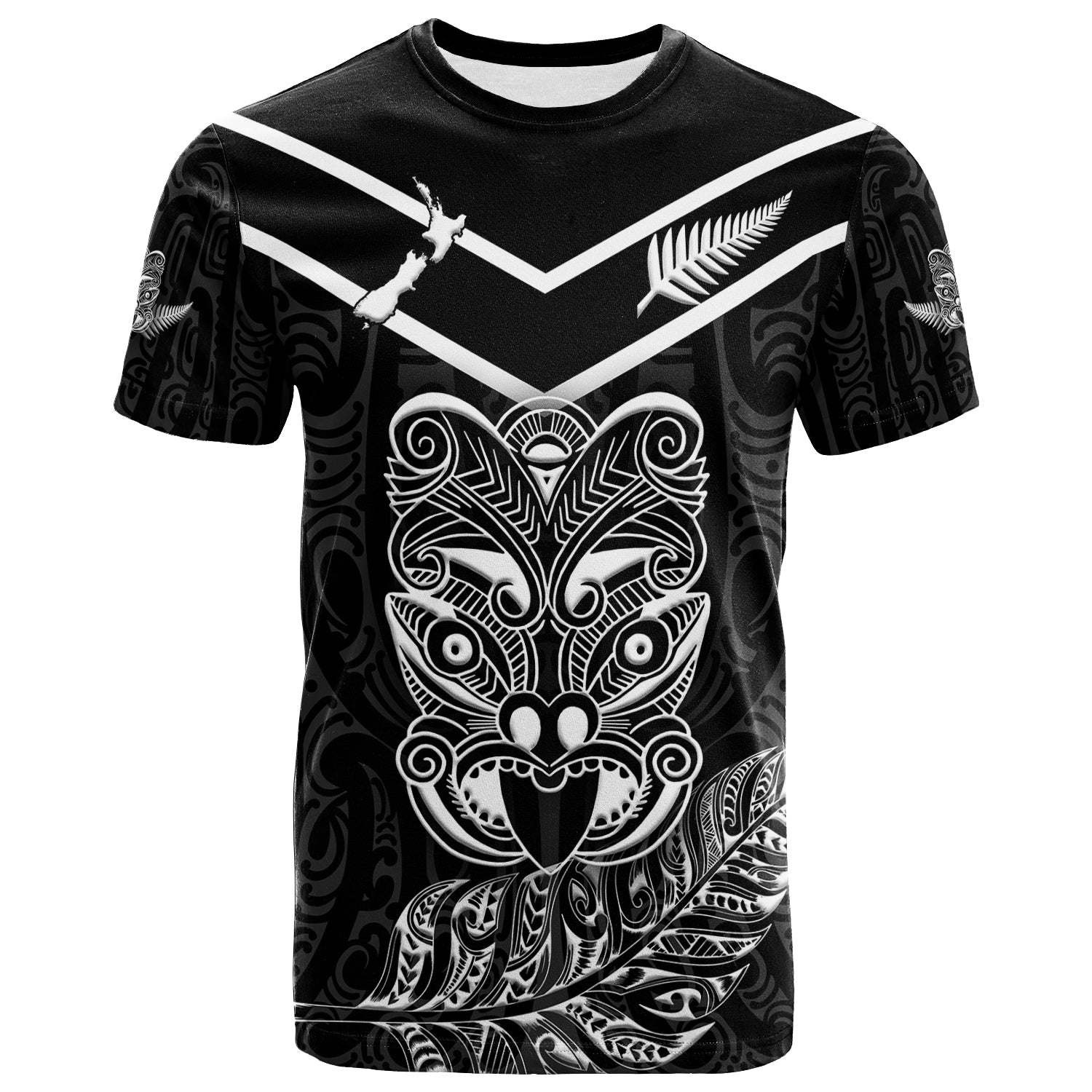 New Zealand Maori Haka T shirt - Silver Fern - - Vibe Hoodie Shop