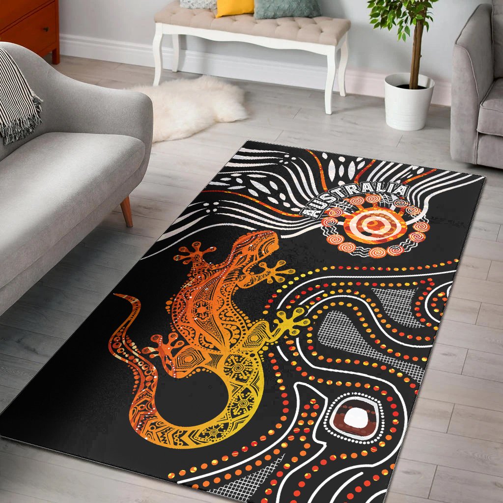 Aboriginal Area Rug - Lizard Sunshine - Vibe Hoodie Shop