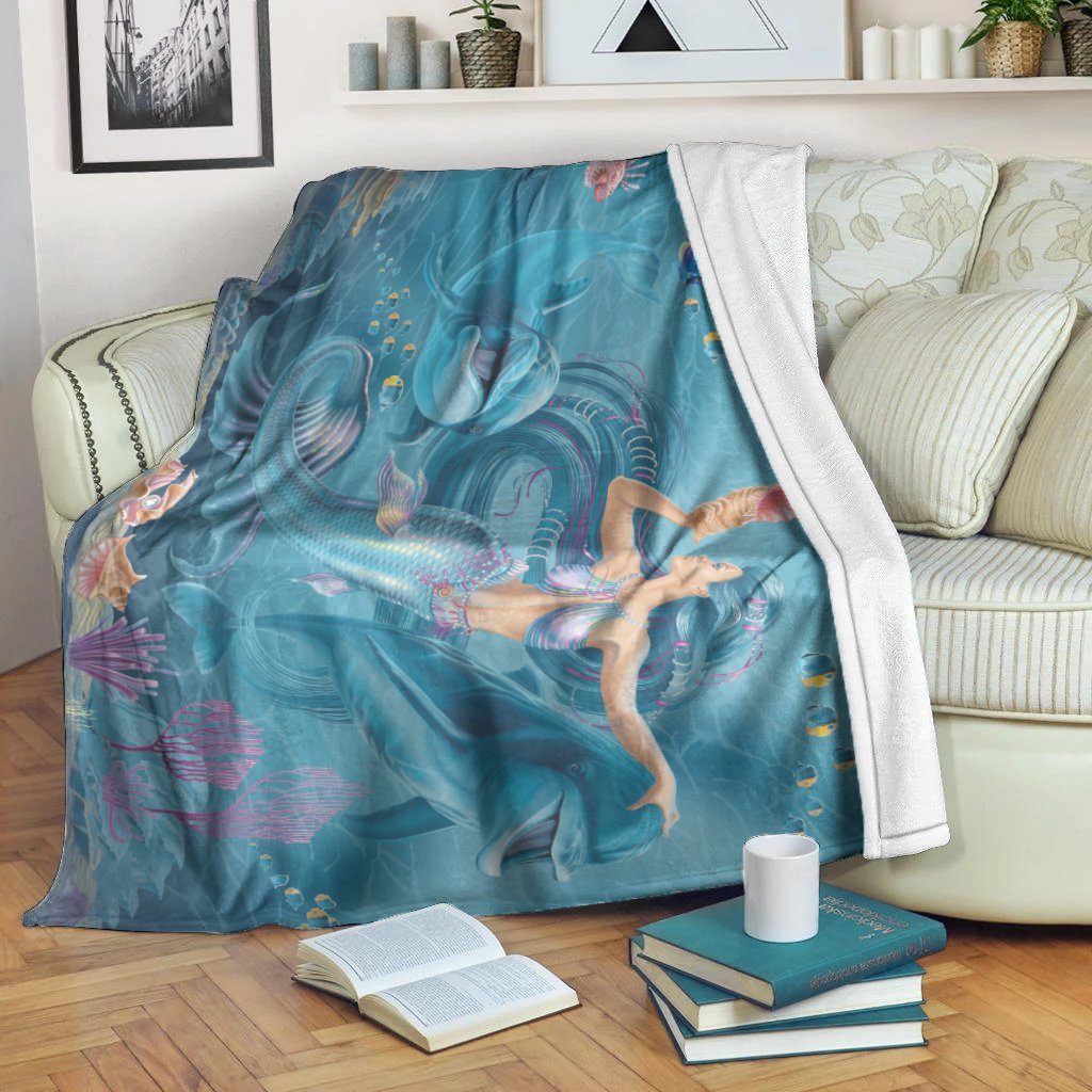 Blankets - Australia Beautiful Mermaid With Dolphin - Vibe Hoodie Shop