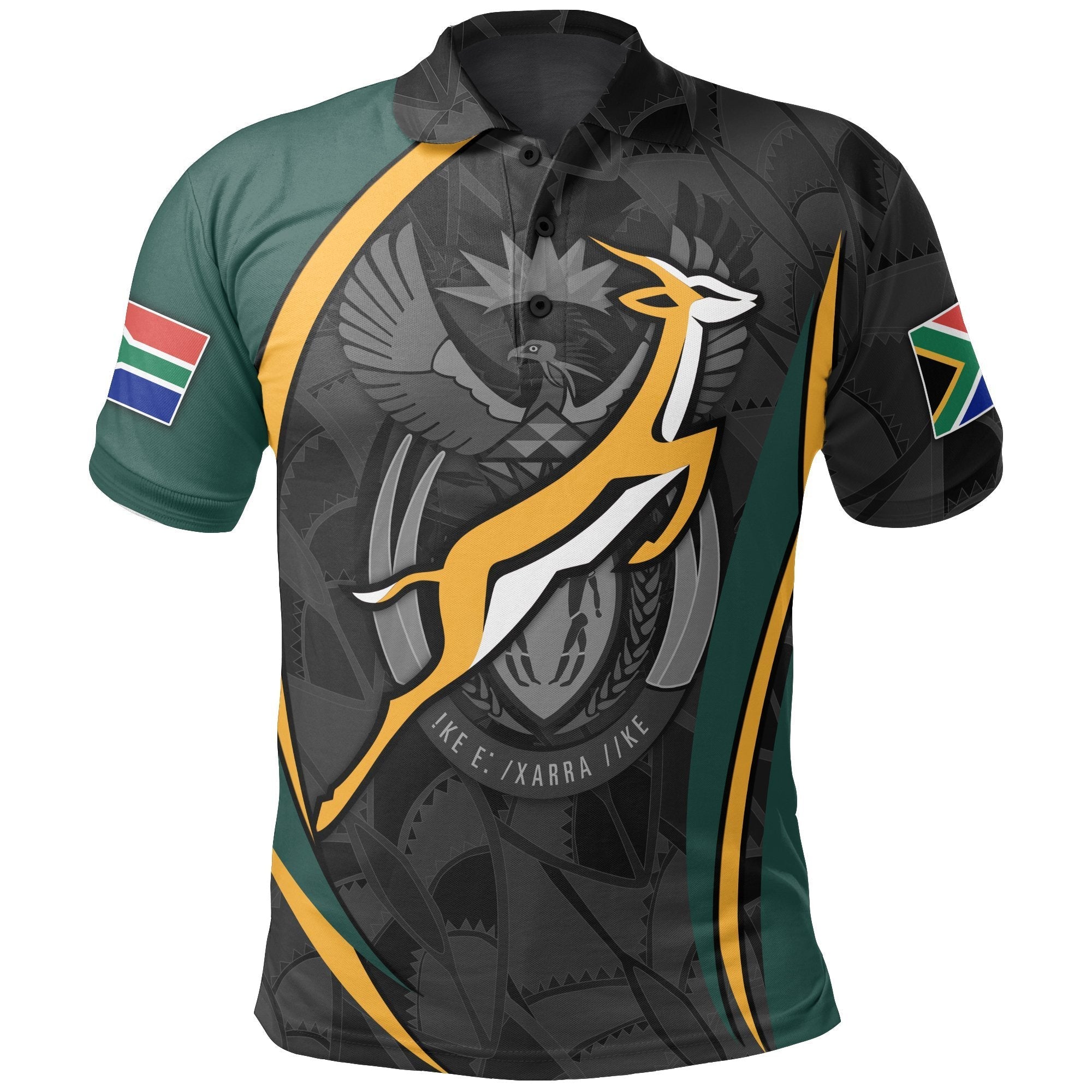 South Africa Polo T shirt - South African Spirit (Yellow) - Vibe Hoodie Shop