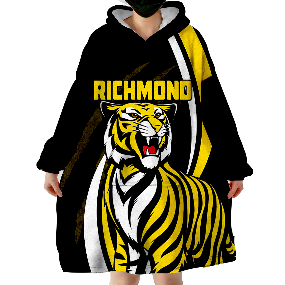 Richmond Football Club Spirit Wearable Blanket Hoodie - - Vibe Hoodie Shop