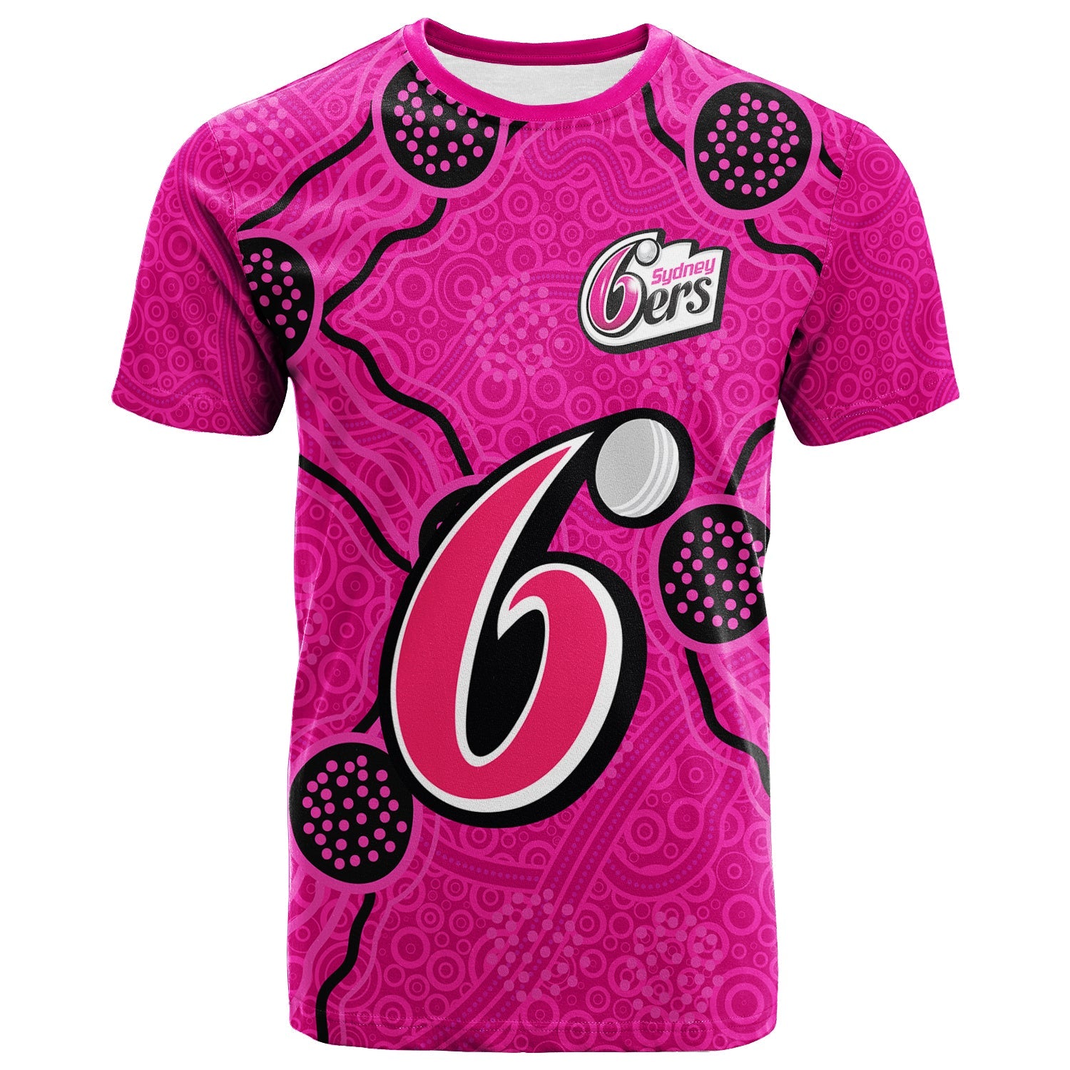 Sydney Sixers T shirt - Aboriginal Dot Painting - - Vibe Hoodie Shop