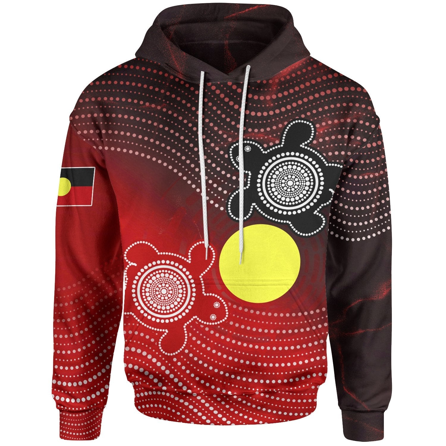 Aboriginal Hoodie - Indigenous Circle Dot Painting Style - - Vibe Hoodie Shop