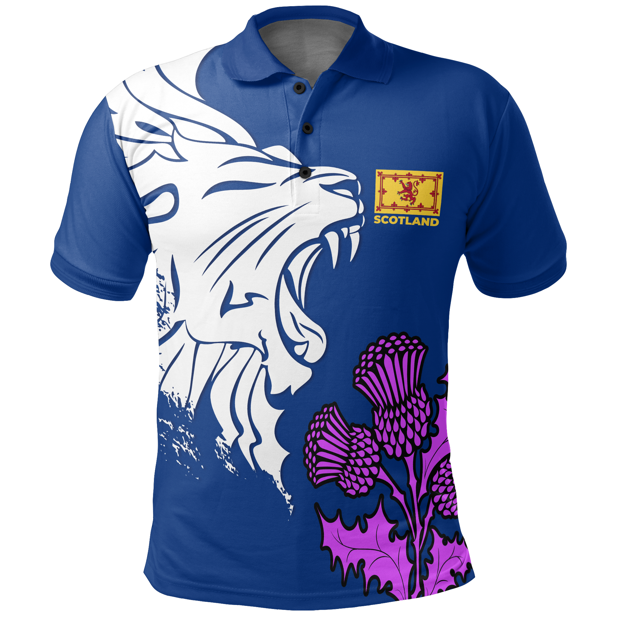 Scotland Polo Shirt - Scottish Lion - Vibe Hoodie Shop