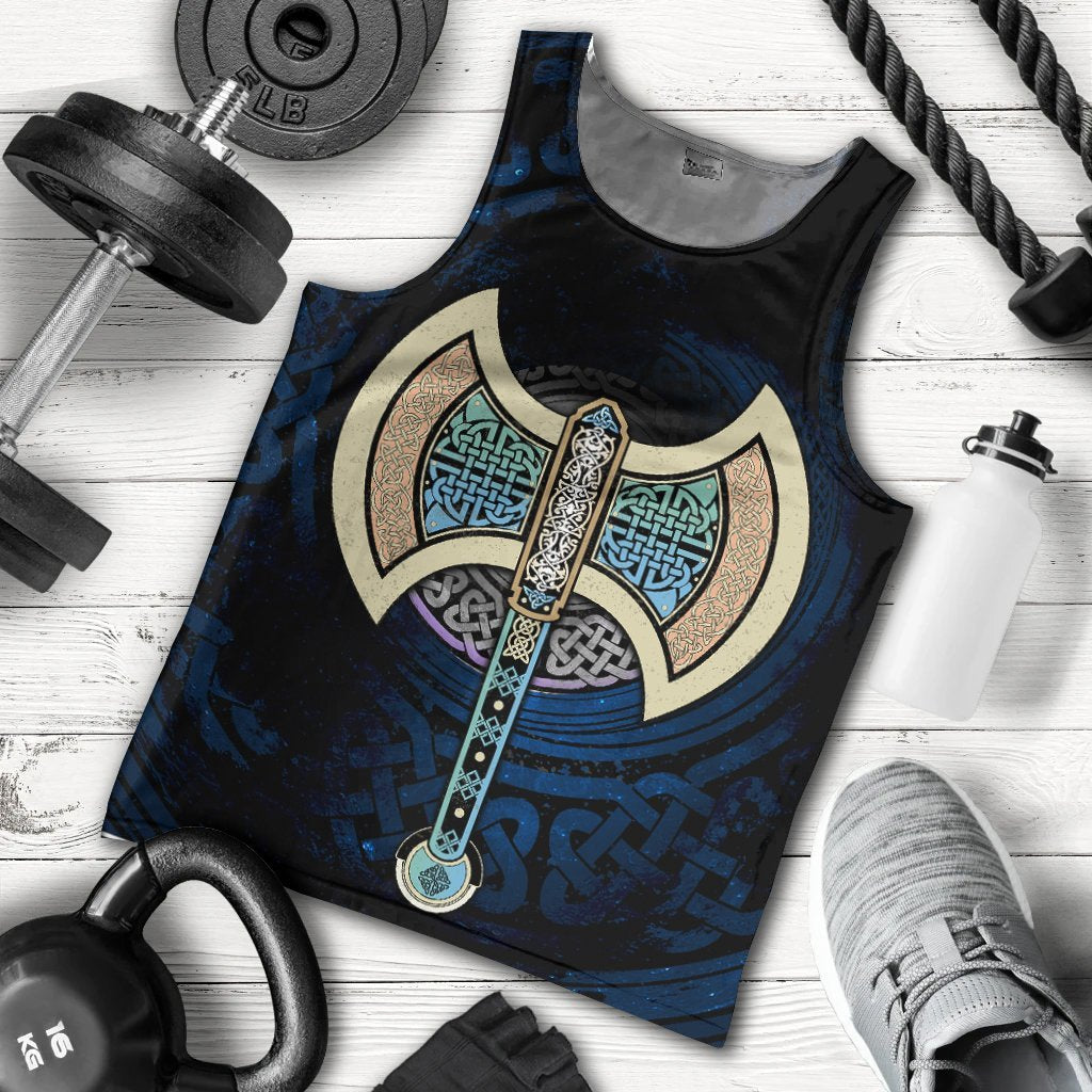 Celtic Knotwork Labrys Men's Tank Top - Vibe Hoodie Shop
