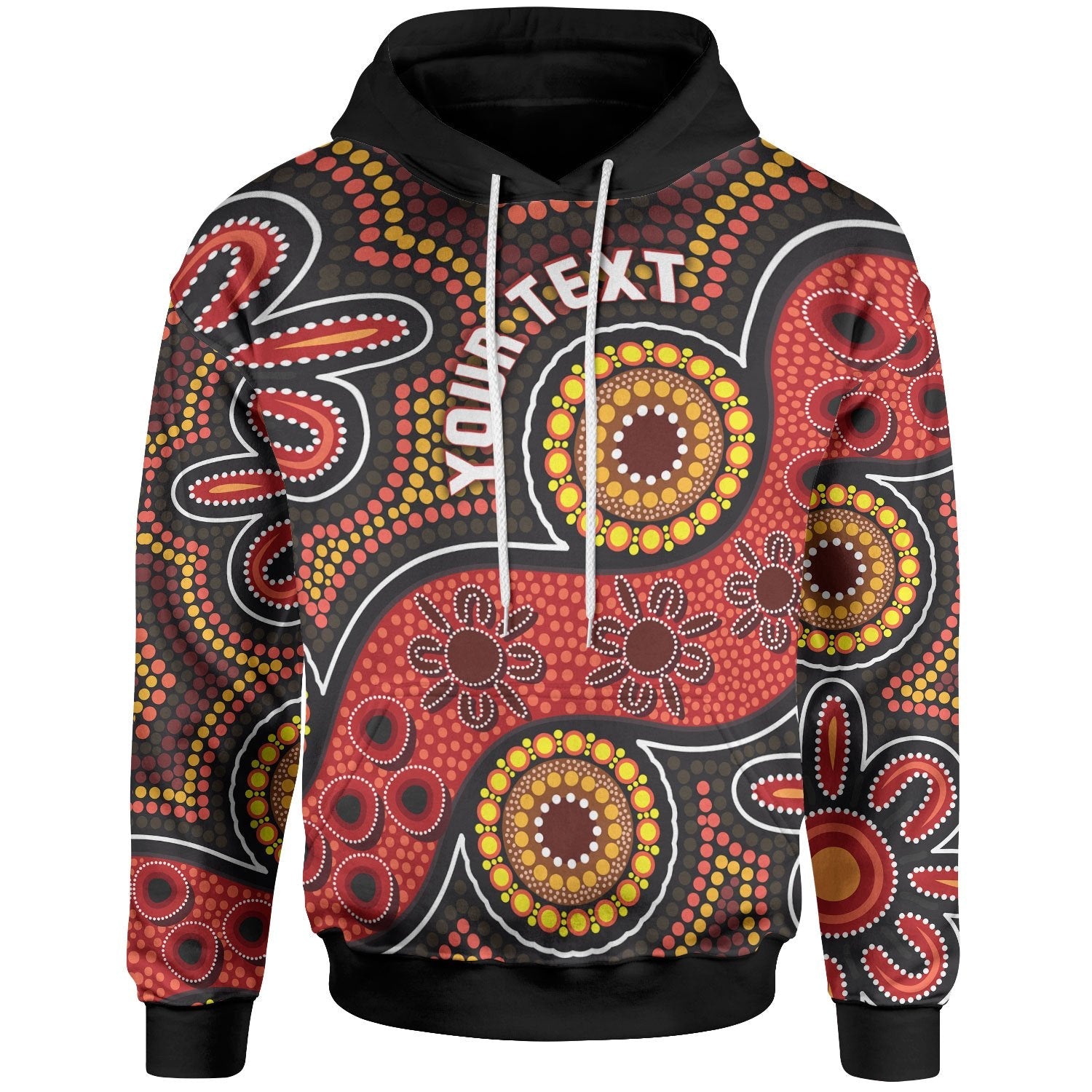 Custom Aboriginal Hoodie - Indigenous Circle Dot Painting Style - - Vibe Hoodie Shop