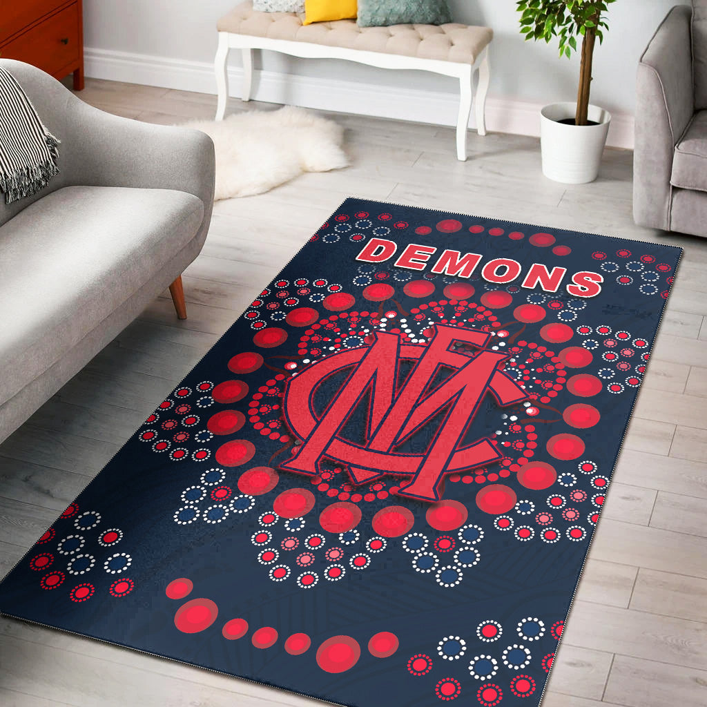 Demons Football Area Rug Melbourne Indigenous - Vibe Hoodie Shop