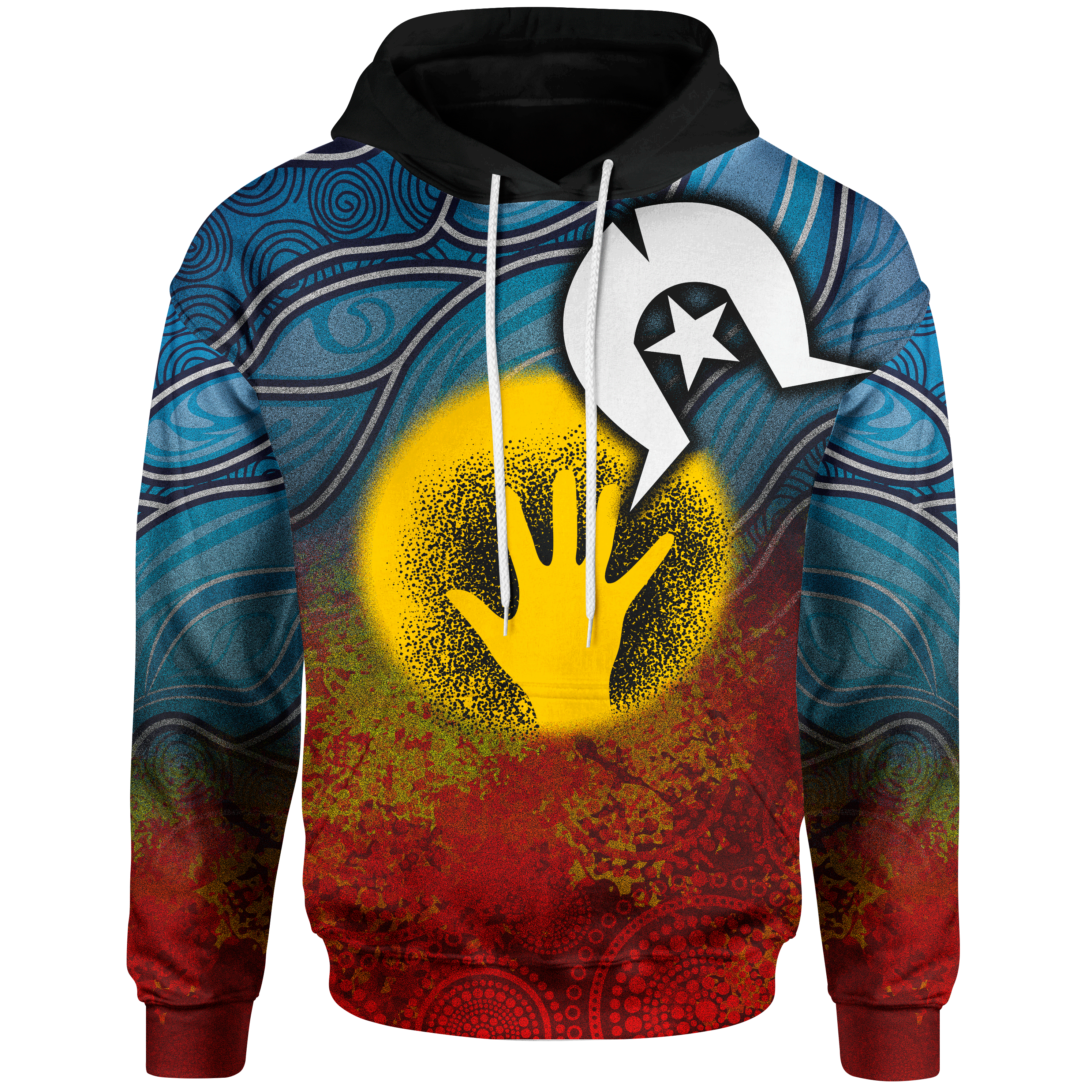 Aboriginal Hoodie - Aboriginal and Torres Strait Islanders Flag - Vibe Hoodie Shop