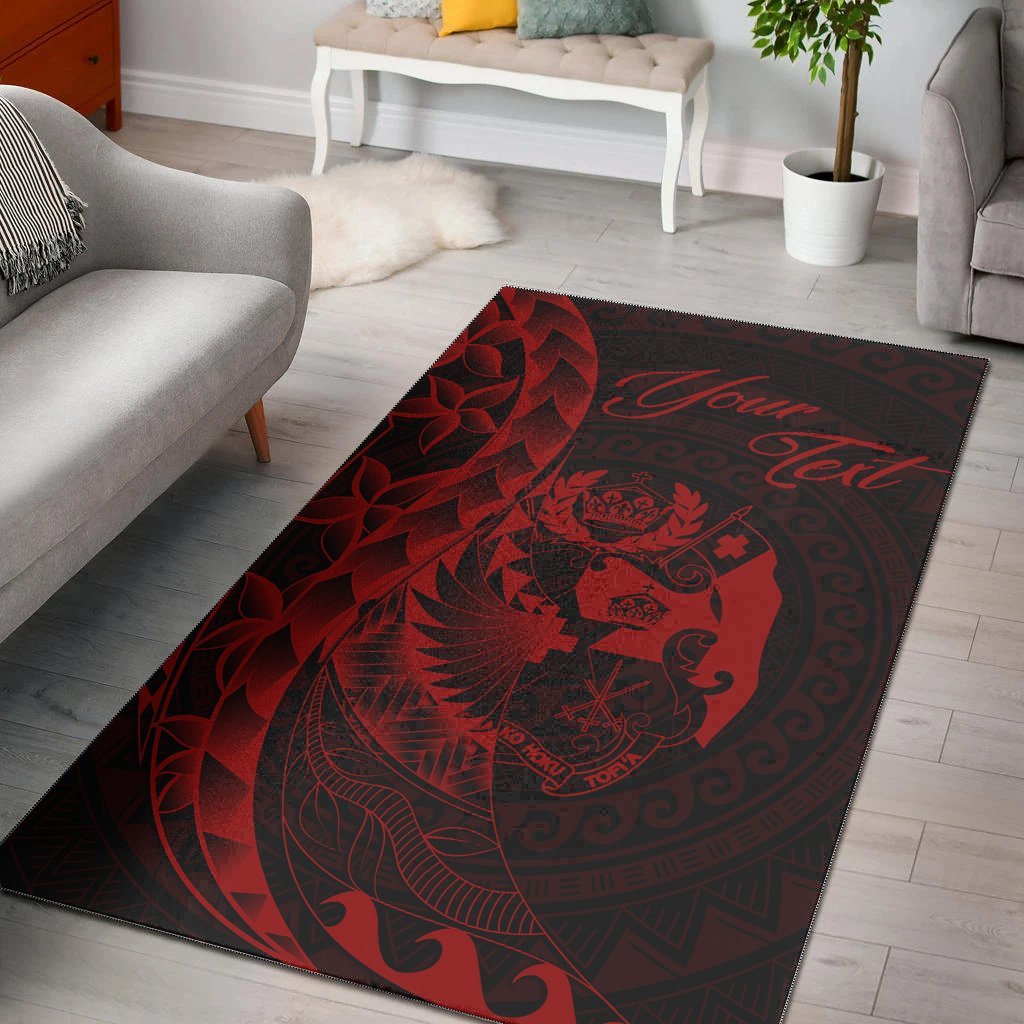 Tonga Area Rug - Custom Polynesian Pattern Style Red Color - Vibe Hoodie Shop