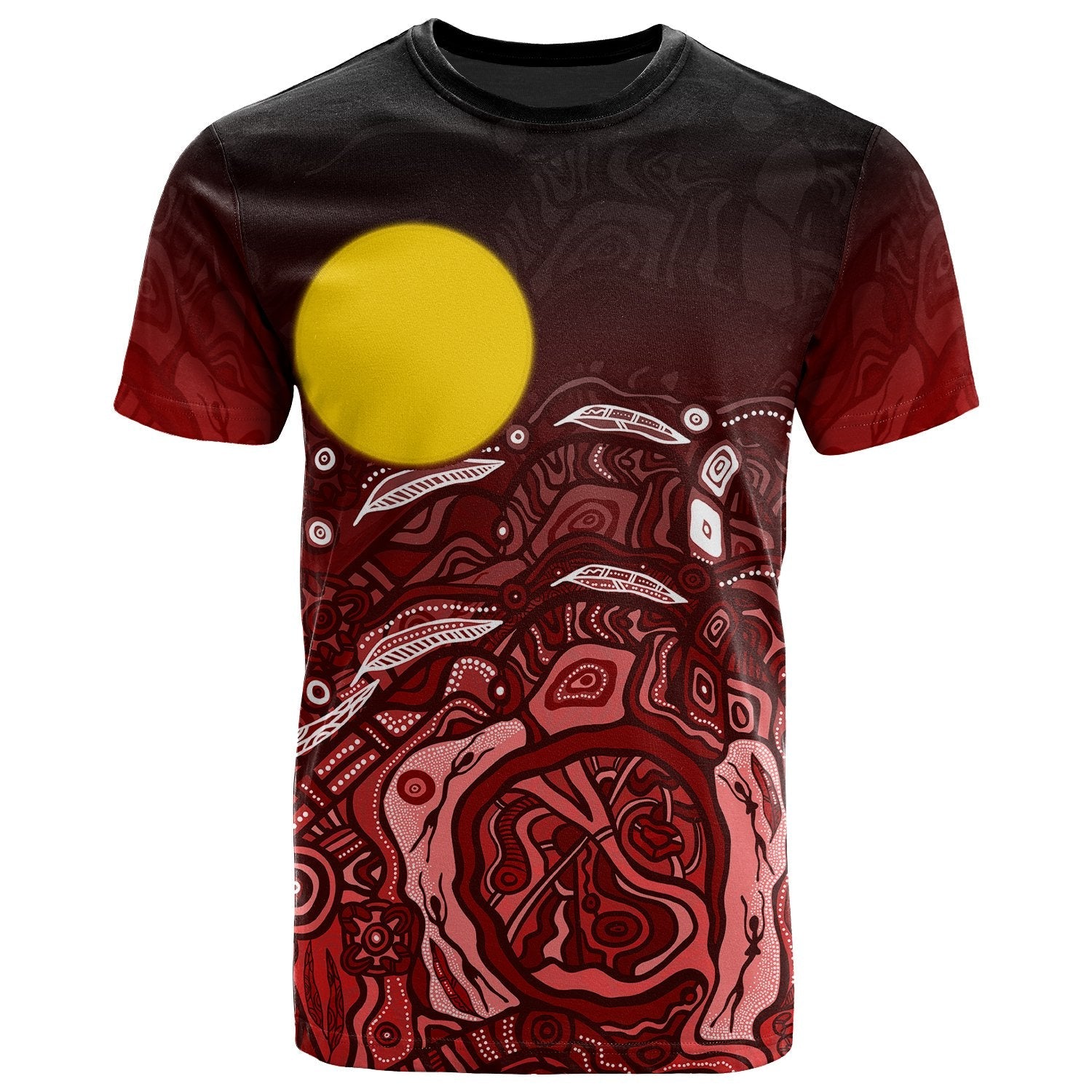 Aboriginal T shirt - Red Landscape - Vibe Hoodie Shop