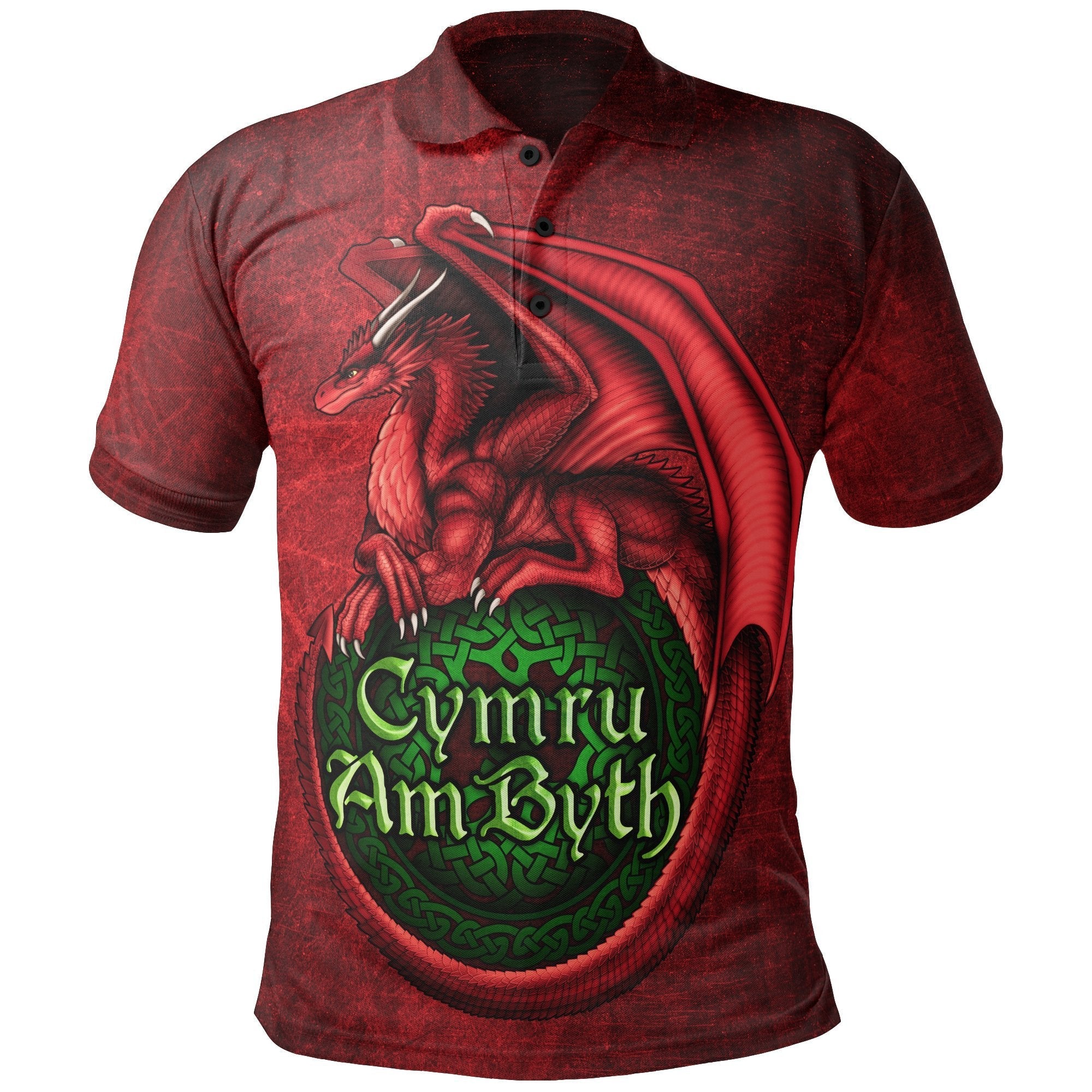 Wales Polo Shirt - Cymru Am Byth - Vibe Hoodie Shop