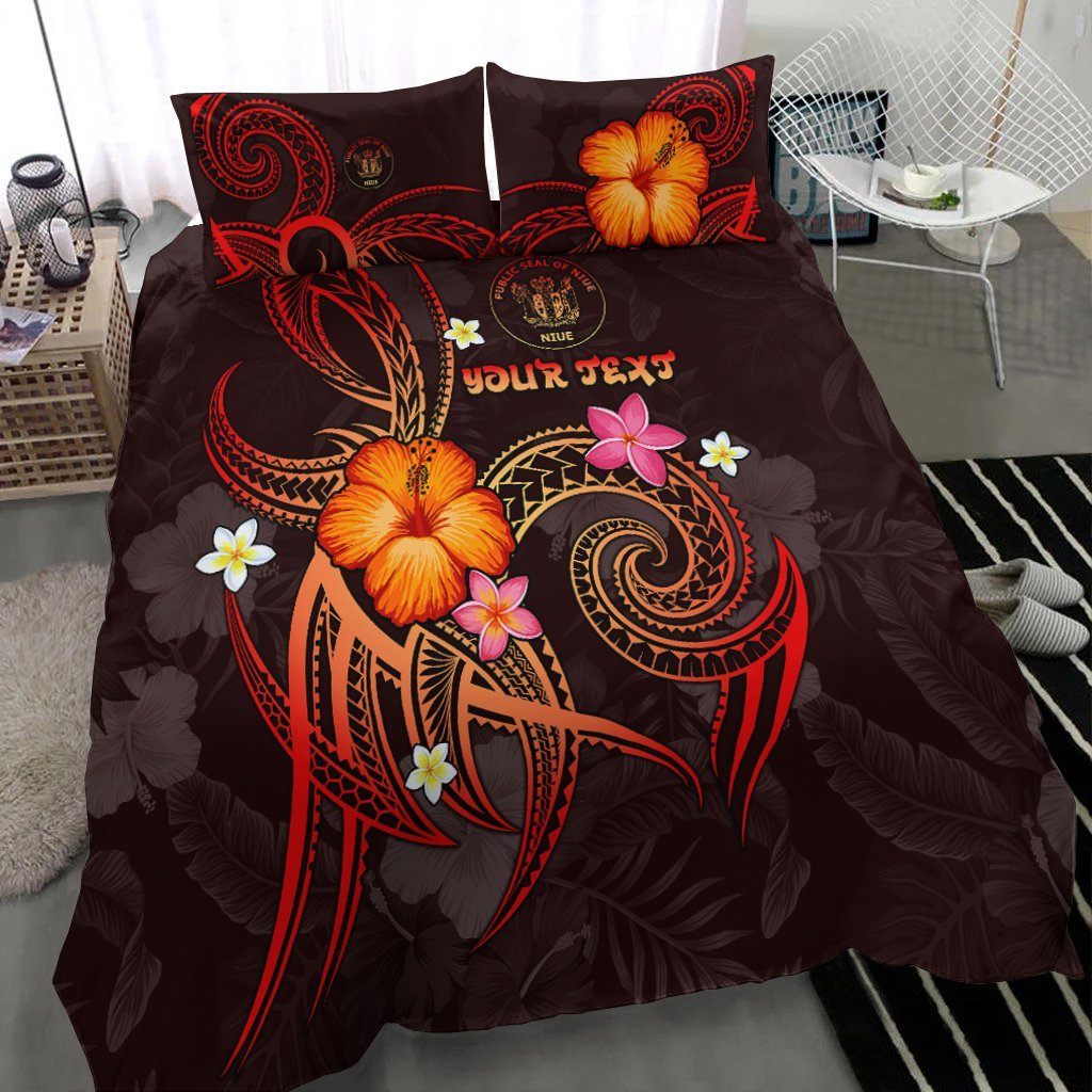 Niue Polynesian Personalised Bedding Set - Legend of Niue (Red) - Vibe Hoodie Shop