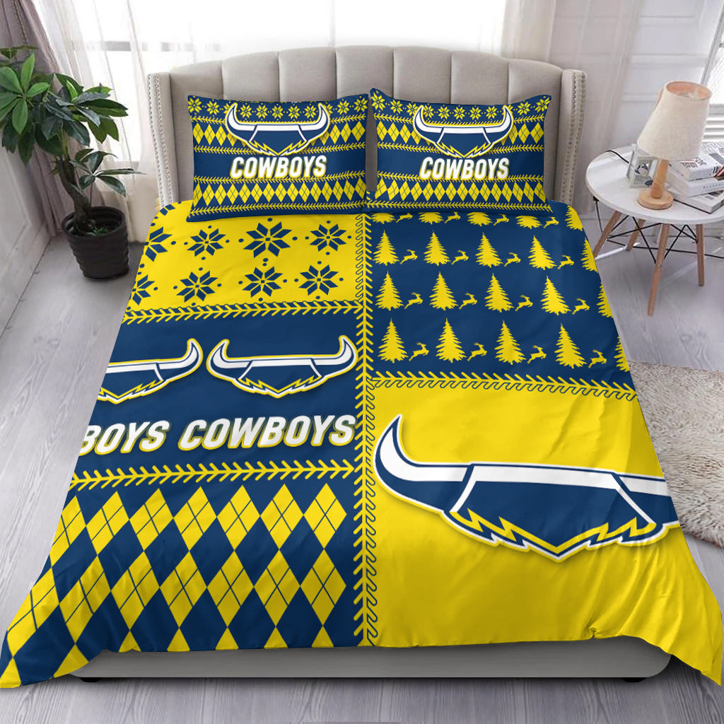 Cowboys Rugby Christmas 2022 Style Bedding Set - - Vibe Hoodie Shop