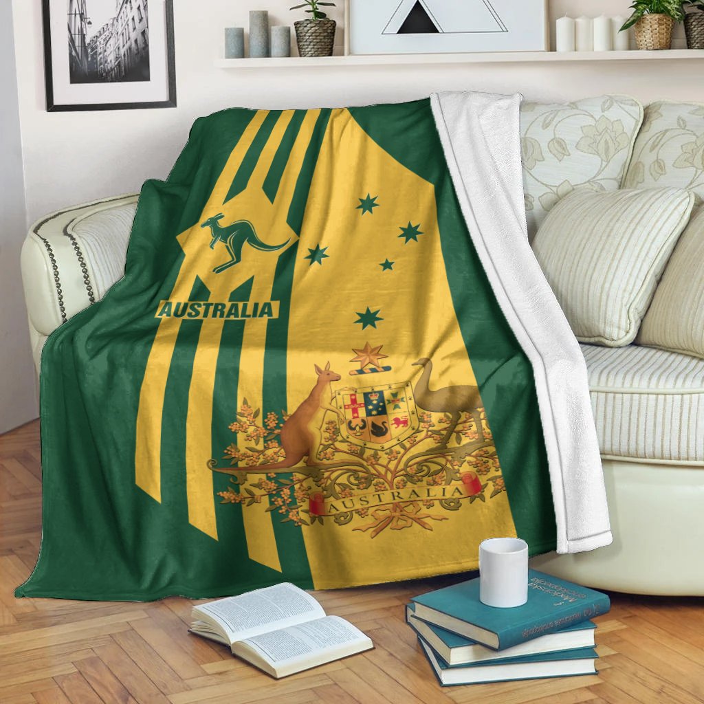 Premium Blanket - Australia Kangaroo Sign National Color - Vibe Hoodie Shop