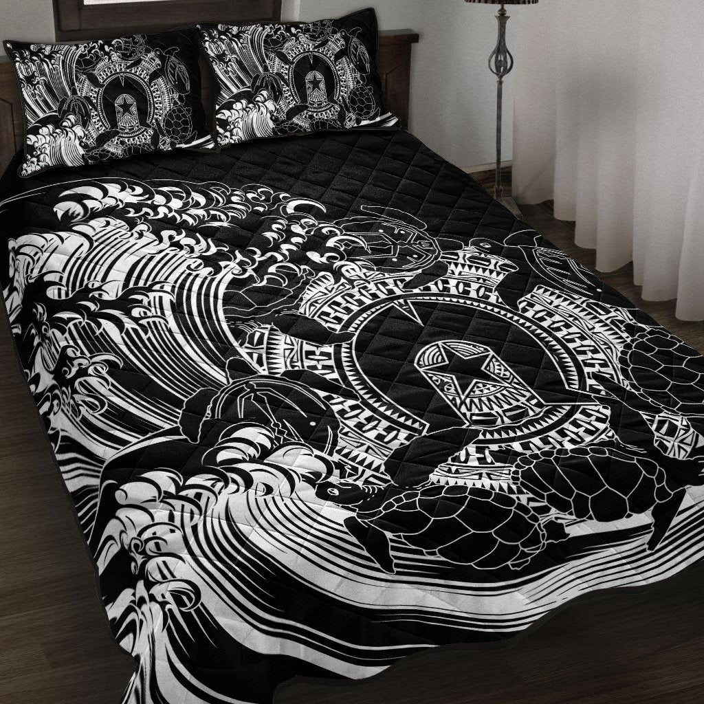 Aboriginal Quilt Bed Set, Torres Strait Islands in Wave (Black) - Vibe Hoodie Shop