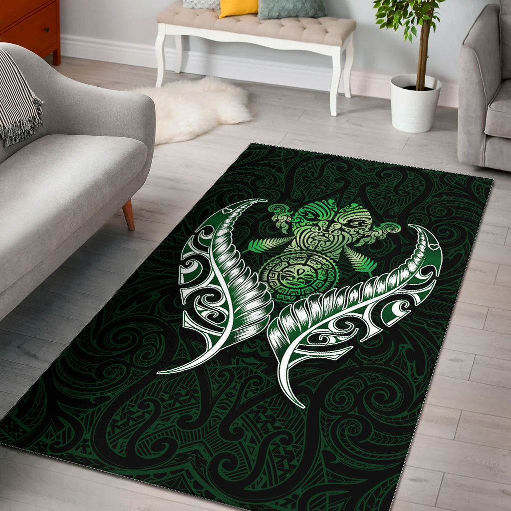 New Zealand Silver Fern Area Rug Green - - Vibe Hoodie Shop