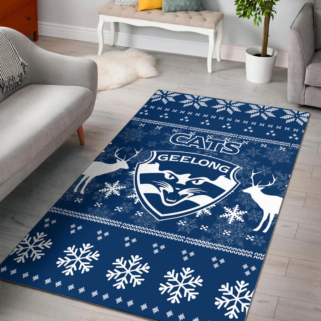 Geelong Cats Area Rug - Christmas Ugly Style - - Vibe Hoodie Shop