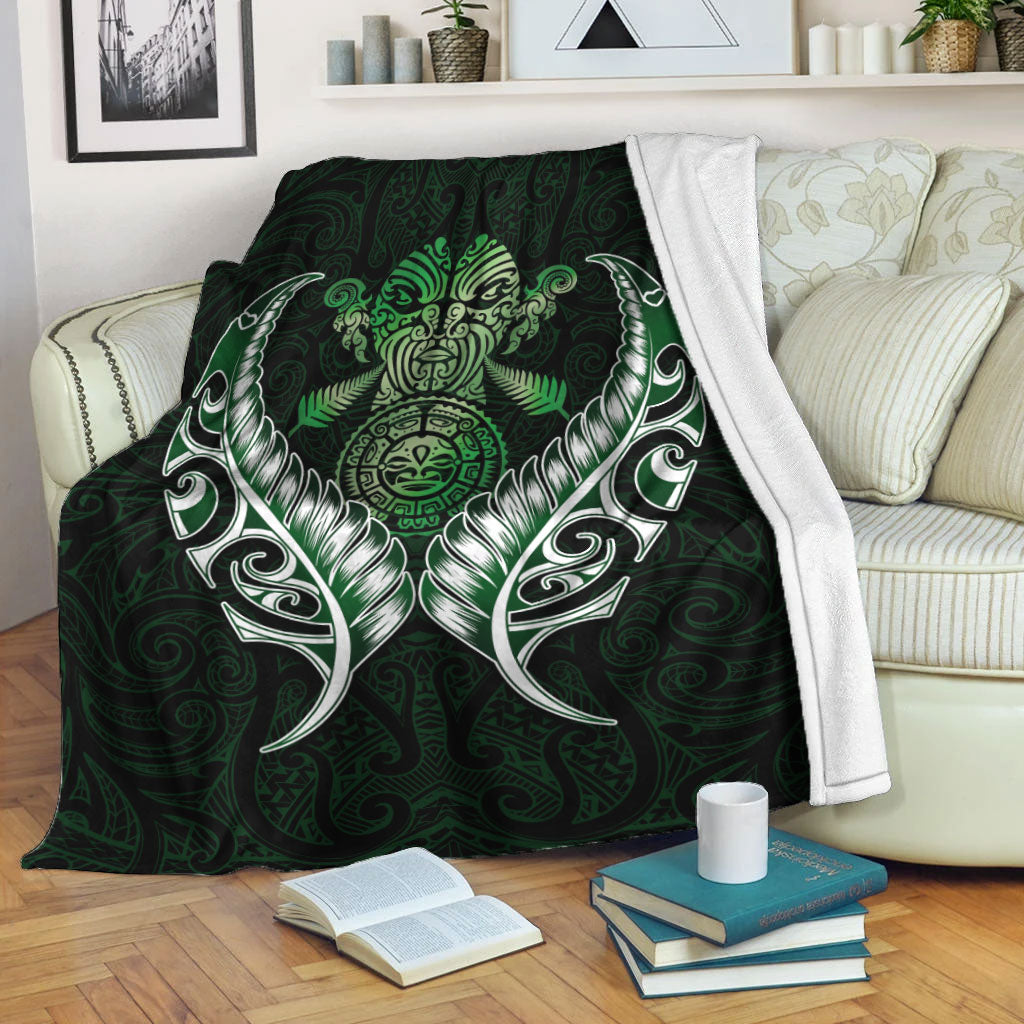 New Zealand Silver Fern Blanket Green - - Vibe Hoodie Shop