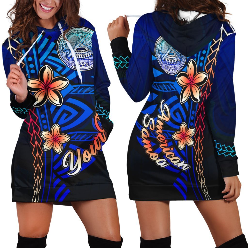 American Samoa Custom Personalised Hoodie Dress - Vintage Tribal Mountain - Vibe Hoodie Shop